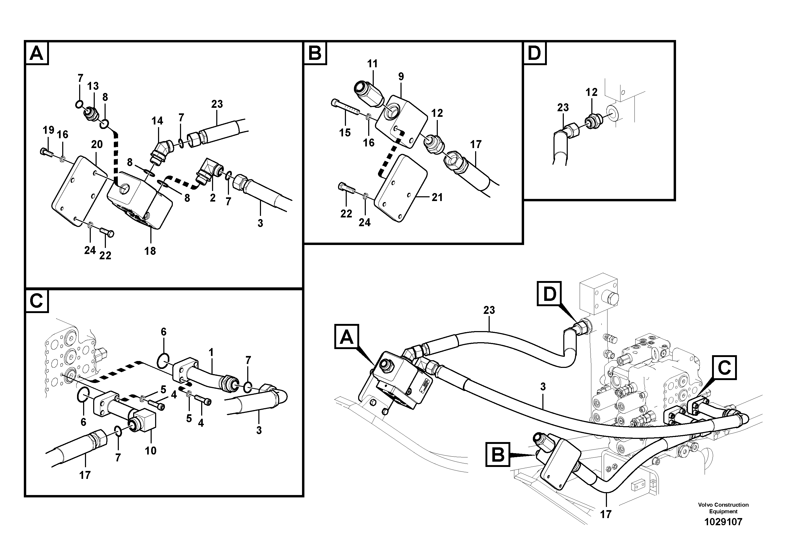 Схема запчастей Volvo EC240C - 29442 Working hydraulic, hammer and shear for upper EC240C