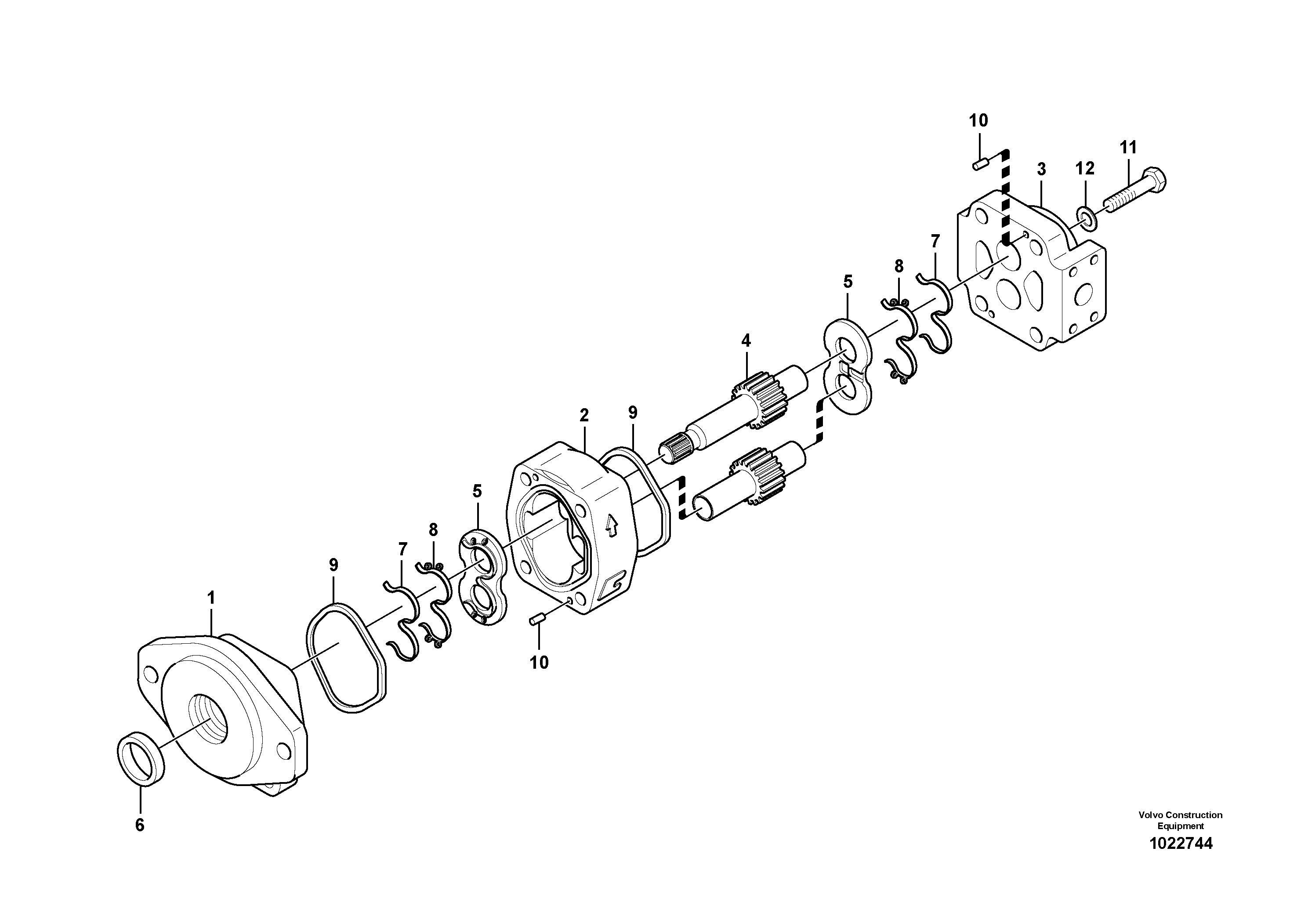 Схема запчастей Volvo EC240C - 20642 Гидронасос (шестеренчатый) EC240C