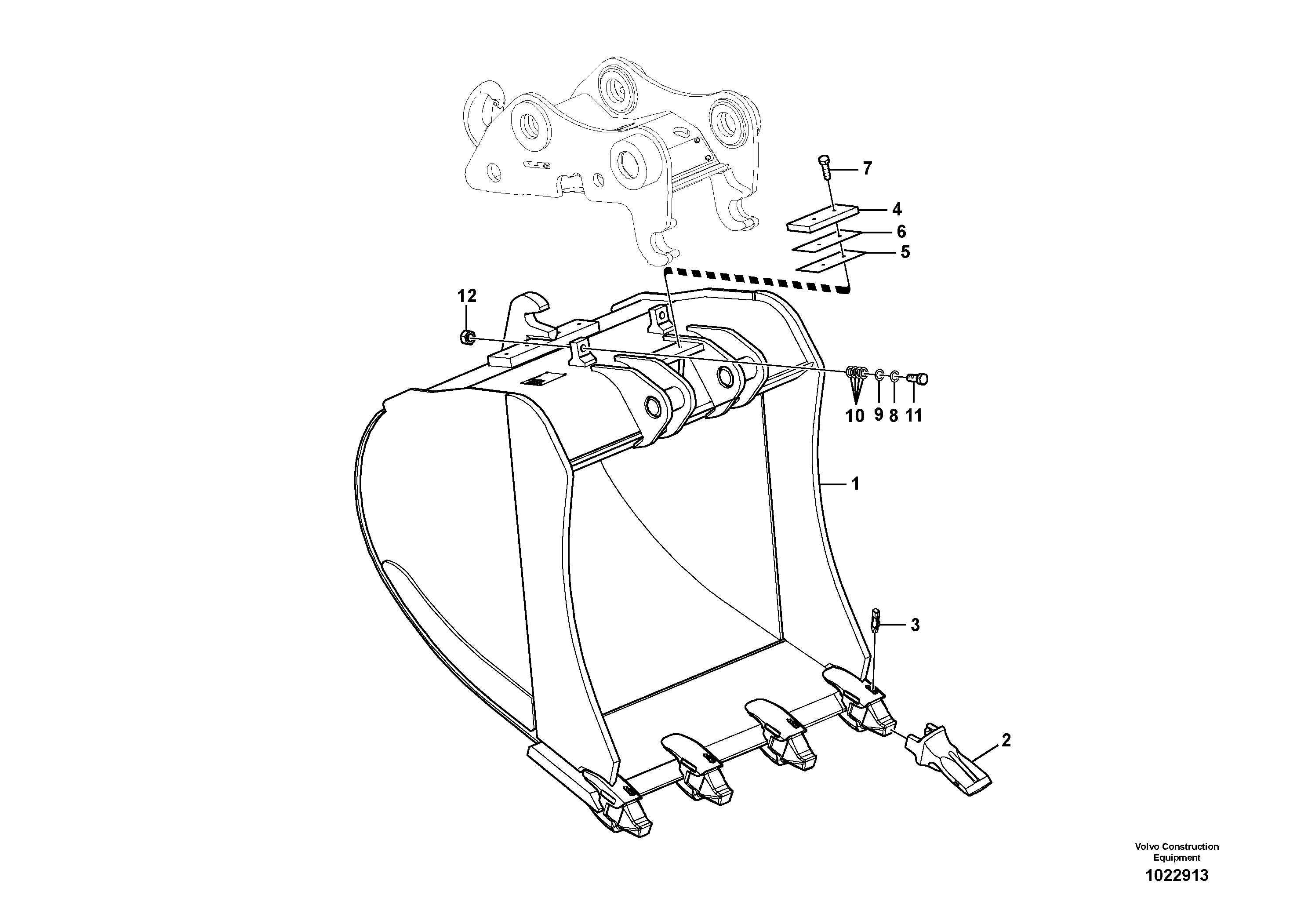 Схема запчастей Volvo EC240C - 1189 Buckets for Quickfit EC240C