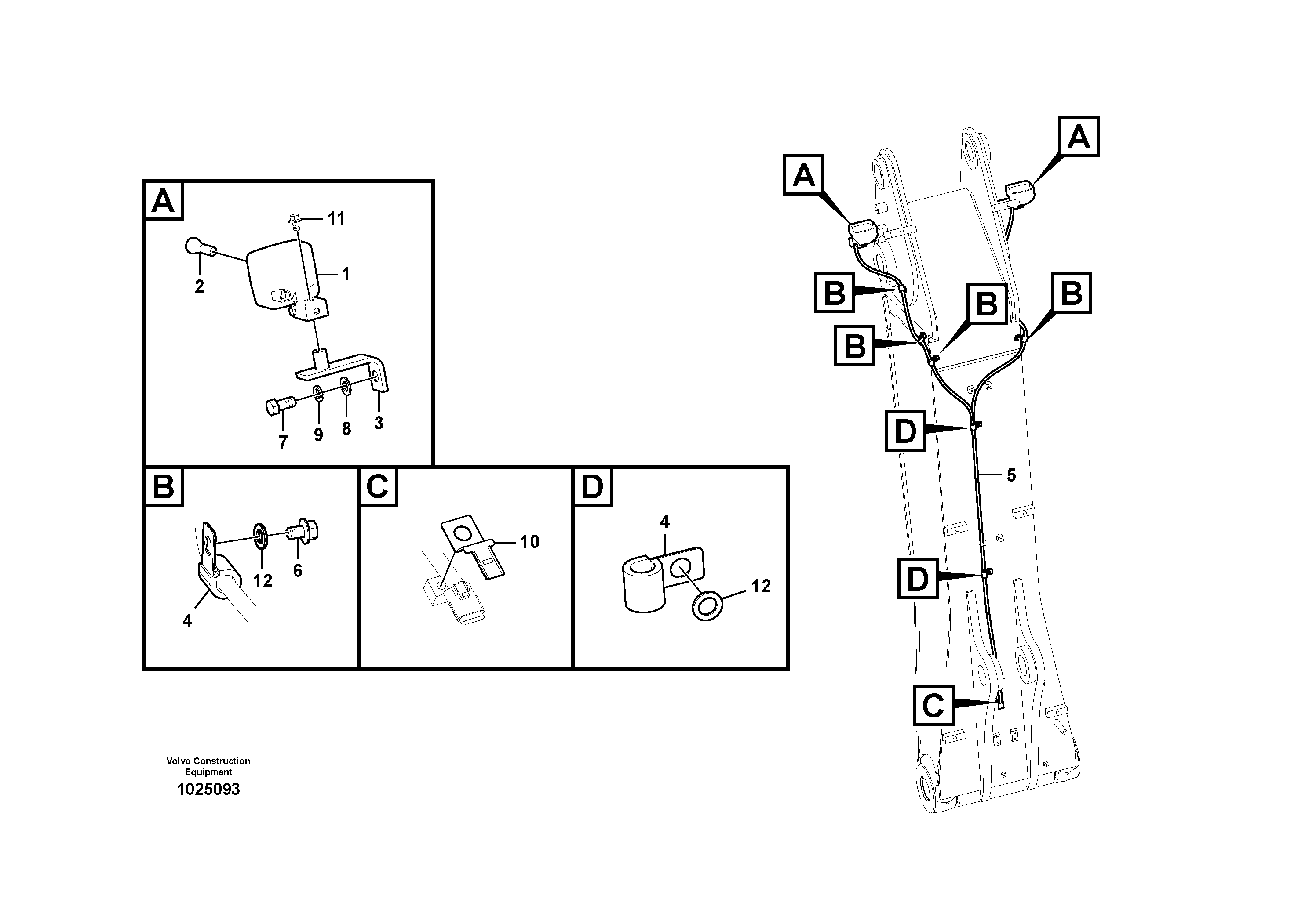 Схема запчастей Volvo EC240C - 49229 Working lamp on boom EC240C