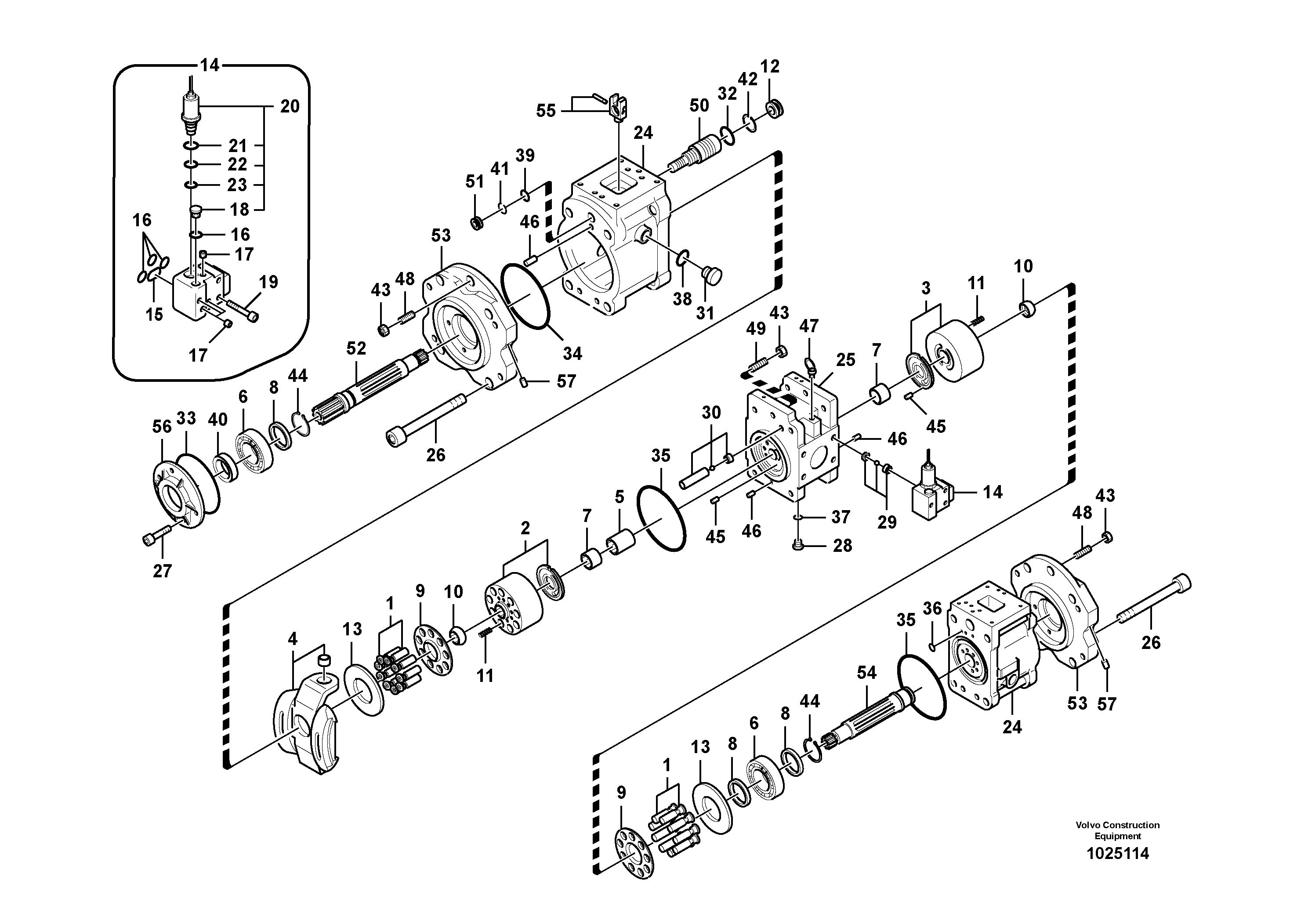 Схема запчастей Volvo EC290C - 105657 Гидронасос (основной насос) EC290C