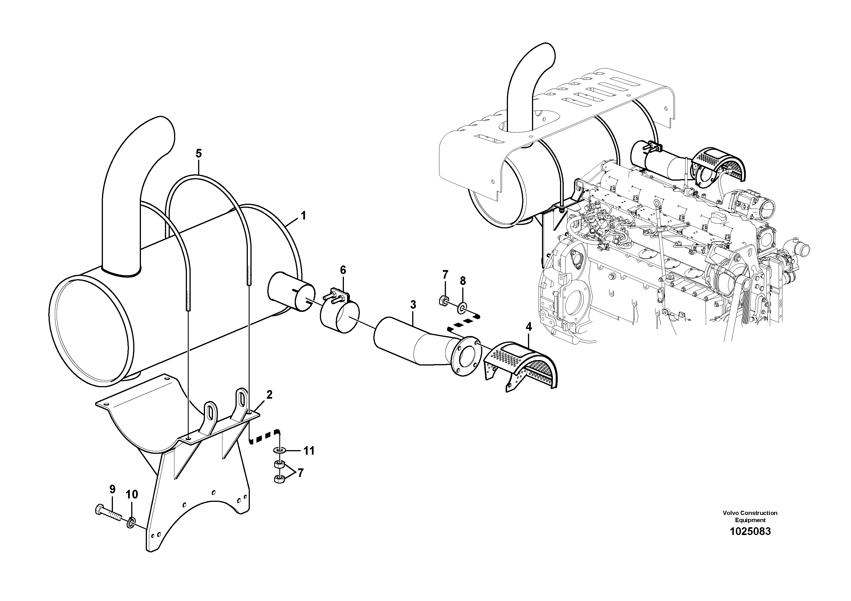 Схема запчастей Volvo EC290C - 6960 Выхлопная система EC290C