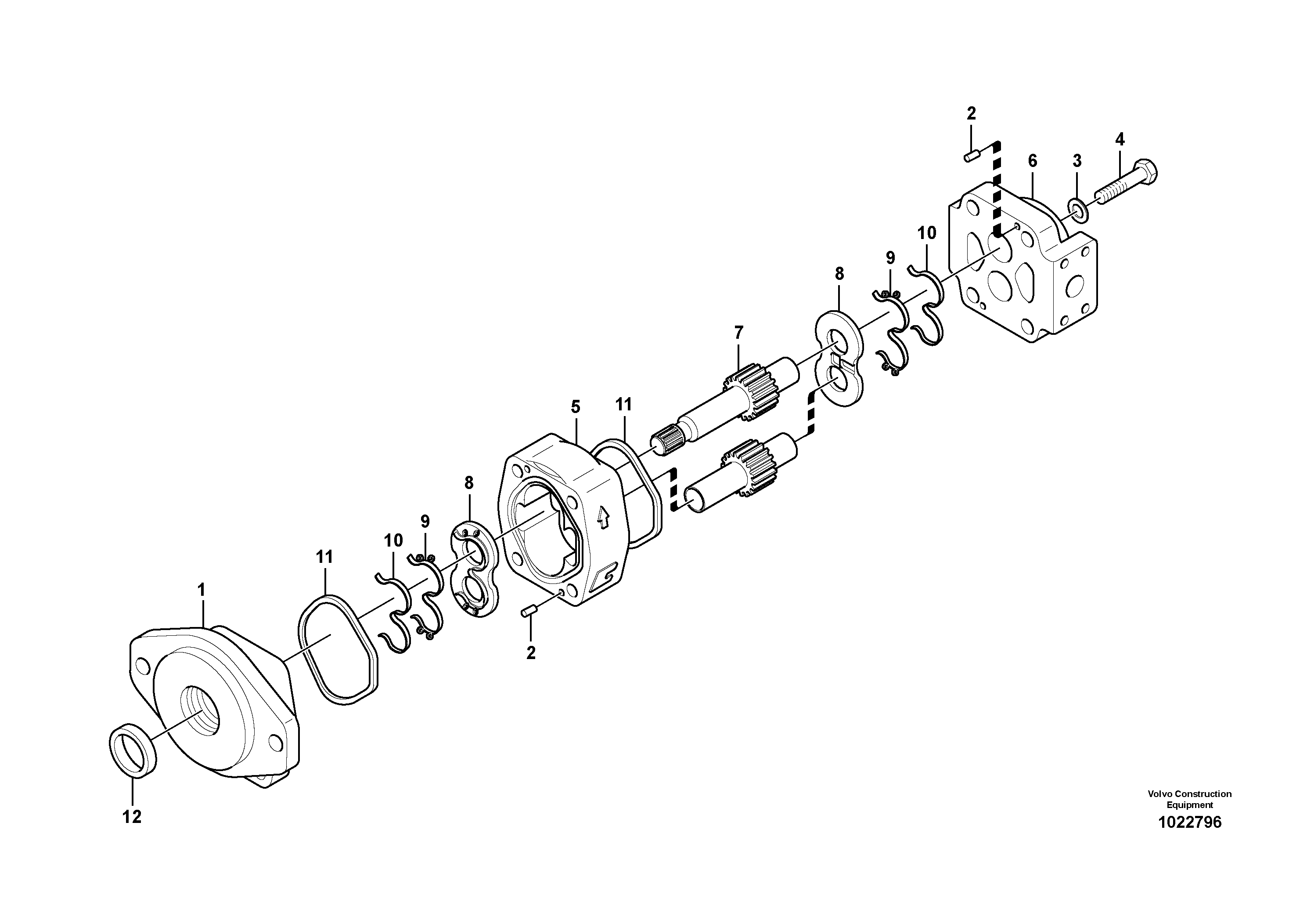 Схема запчастей Volvo EC290C - 62697 Гидронасос (шестеренчатый) EC290C