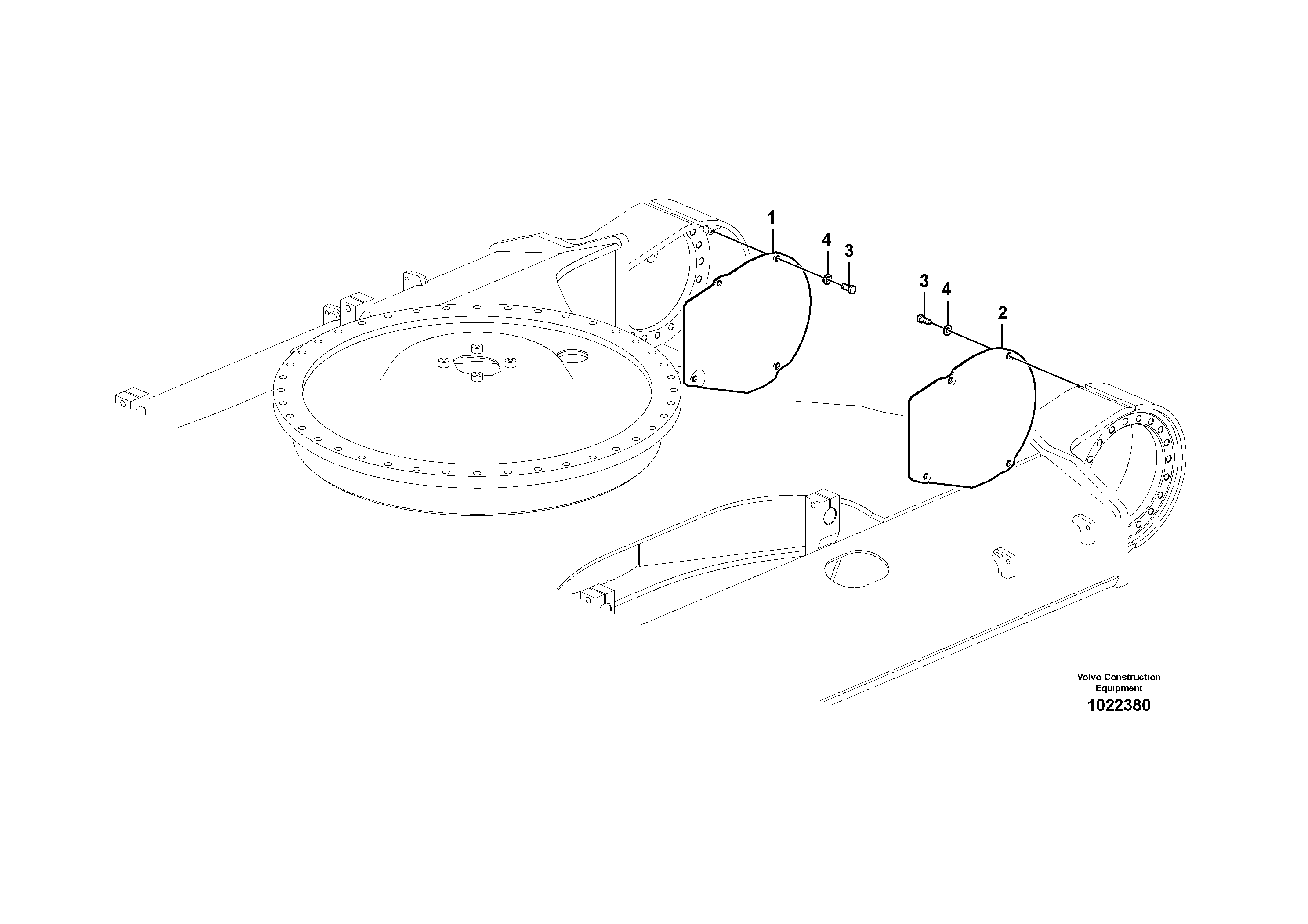 Схема запчастей Volvo EC290C - 10030 Protective plate for travel motor EC290C
