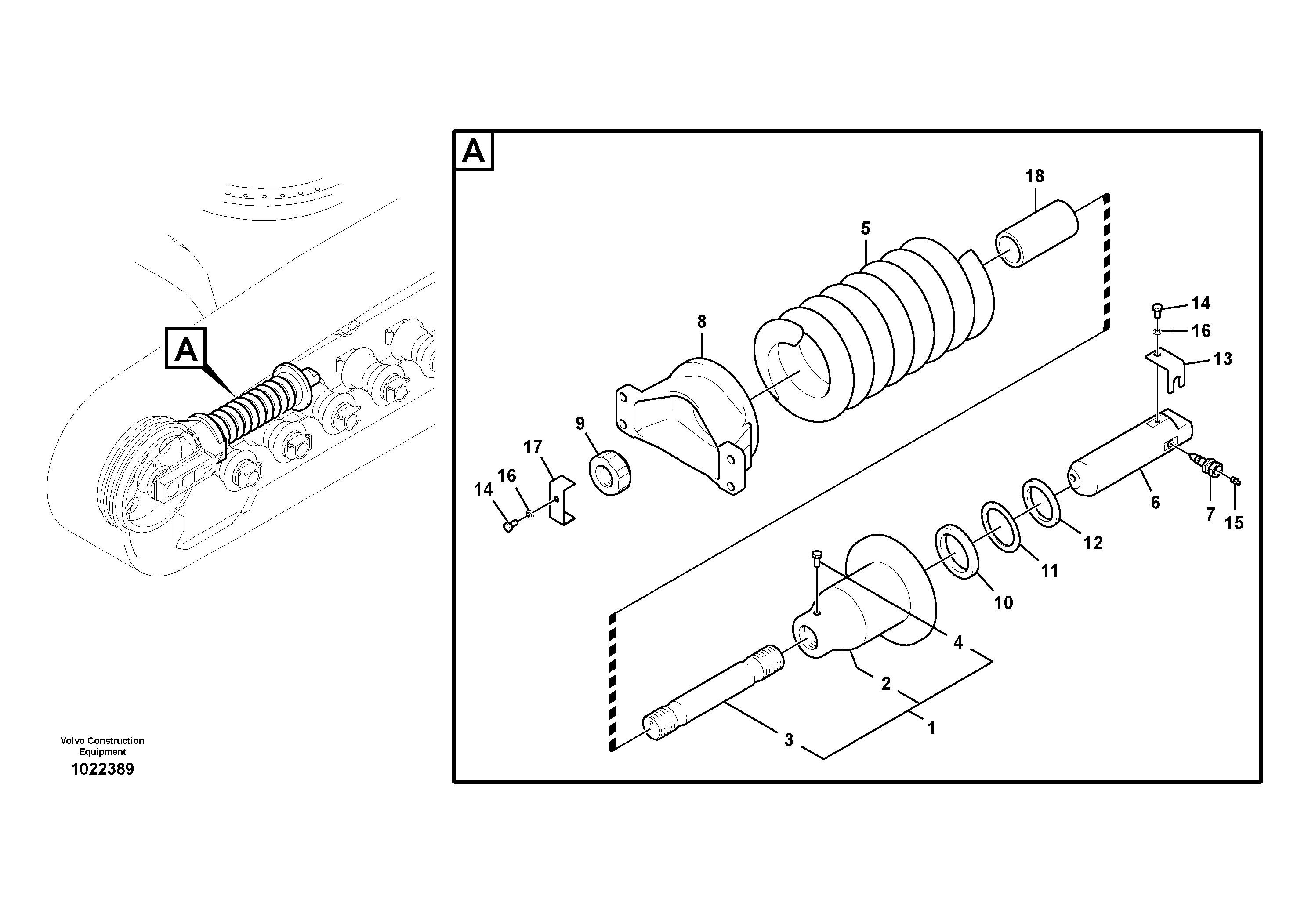 Схема запчастей Volvo EC290C - 80356 Undercarriage, spring package EC290C