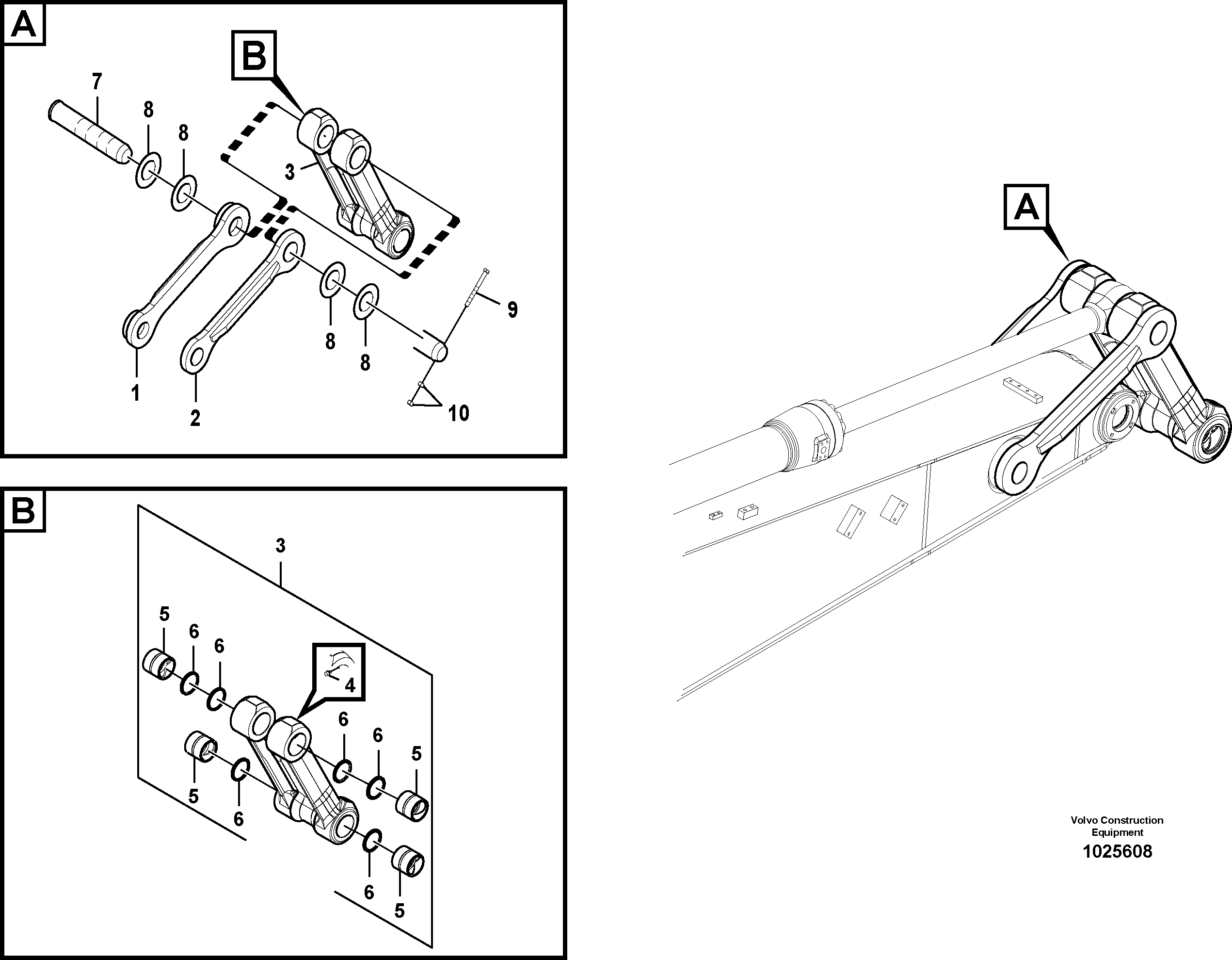 Схема запчастей Volvo EC330C - 100774 Links to connecting rod EC330C