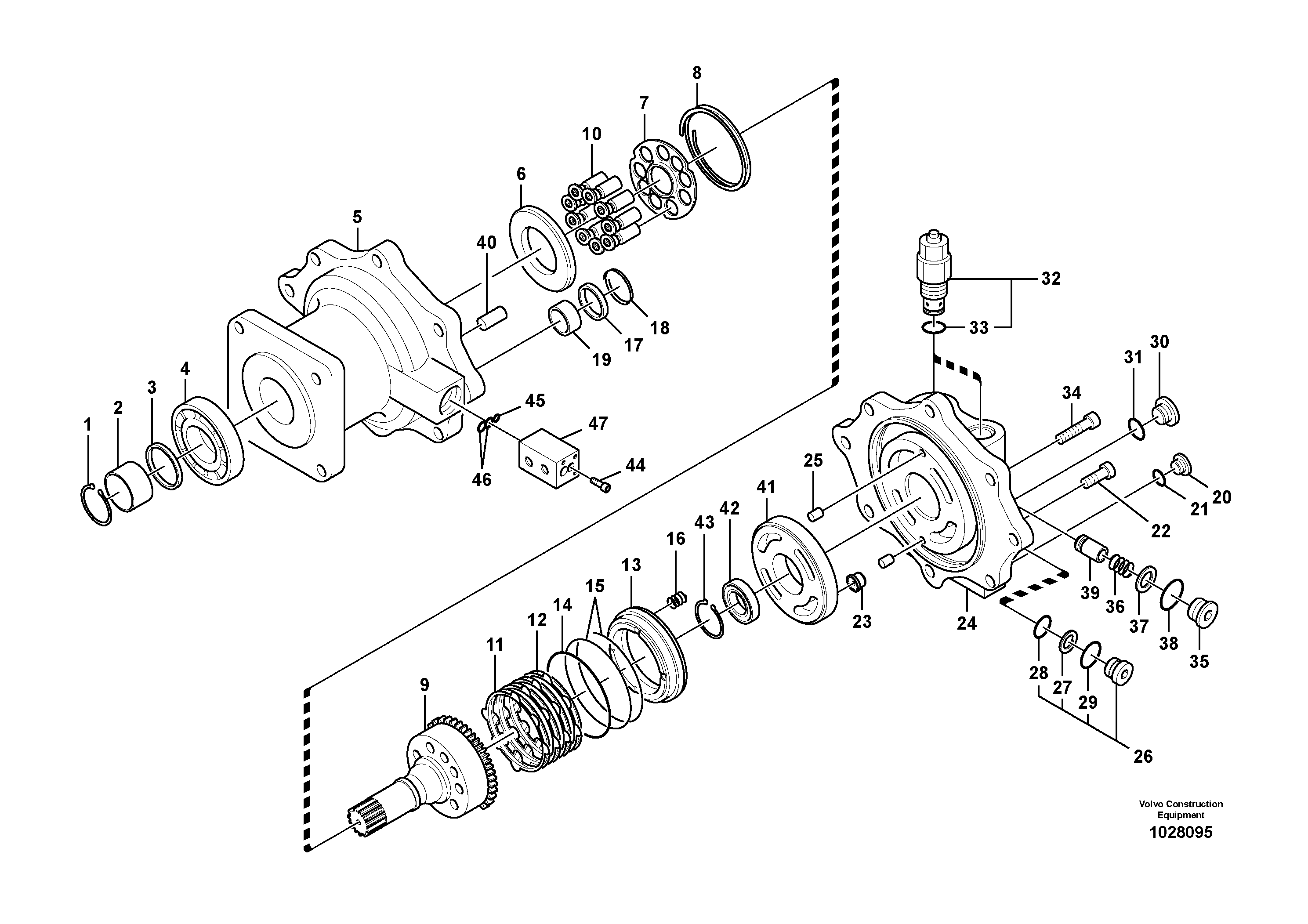 Схема запчастей Volvo EC330C - 92396 Поворотный редуктор (Гидромотор поворота платформы) EC330C