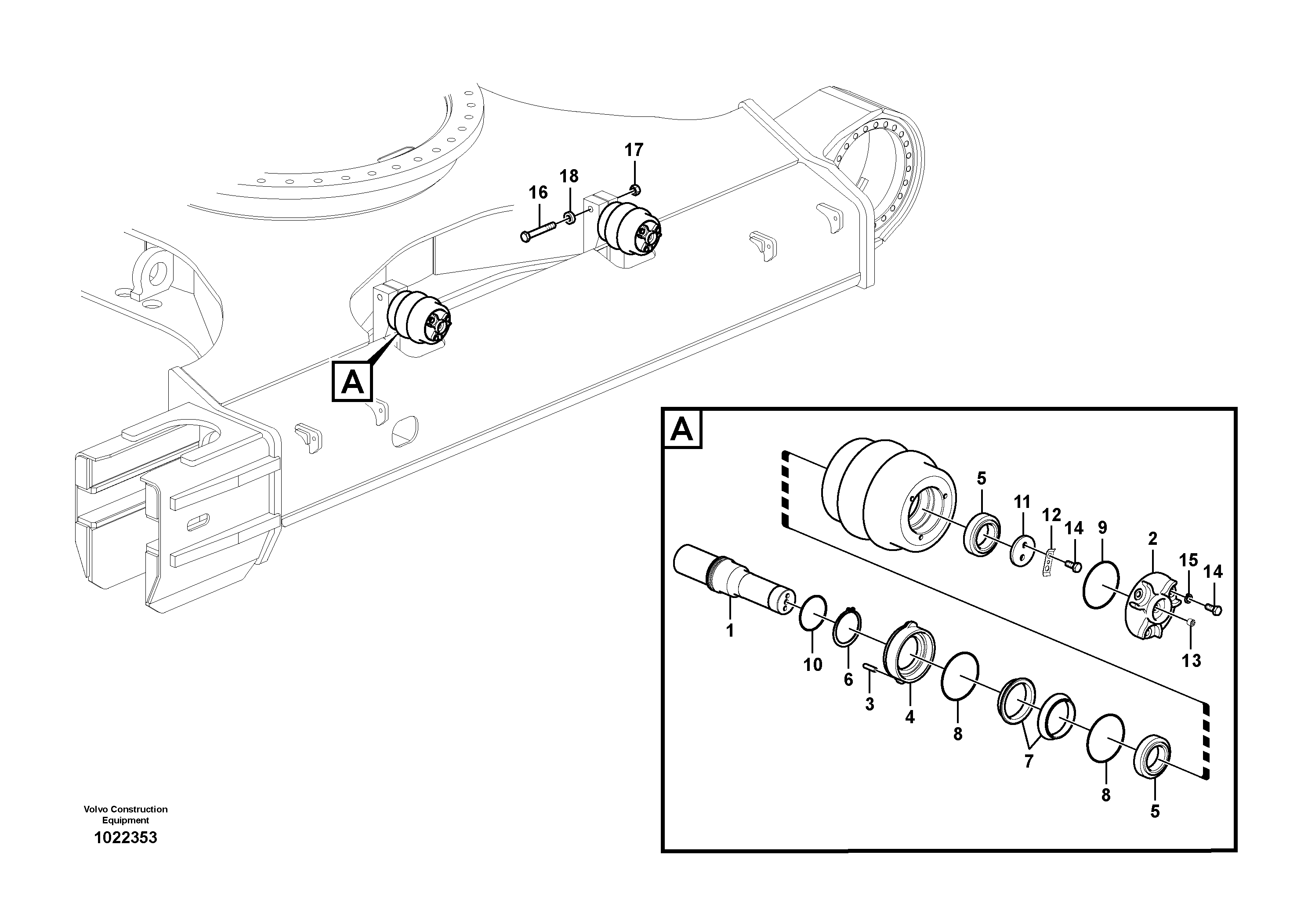 Схема запчастей Volvo EC330C - 35407 Top roller EC330C