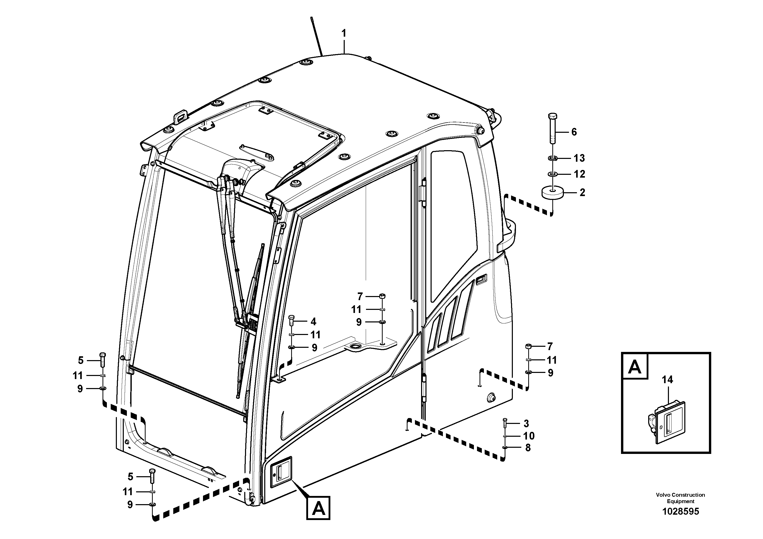 Схема запчастей Volvo EC330C - 69946 Cab mount EC330C