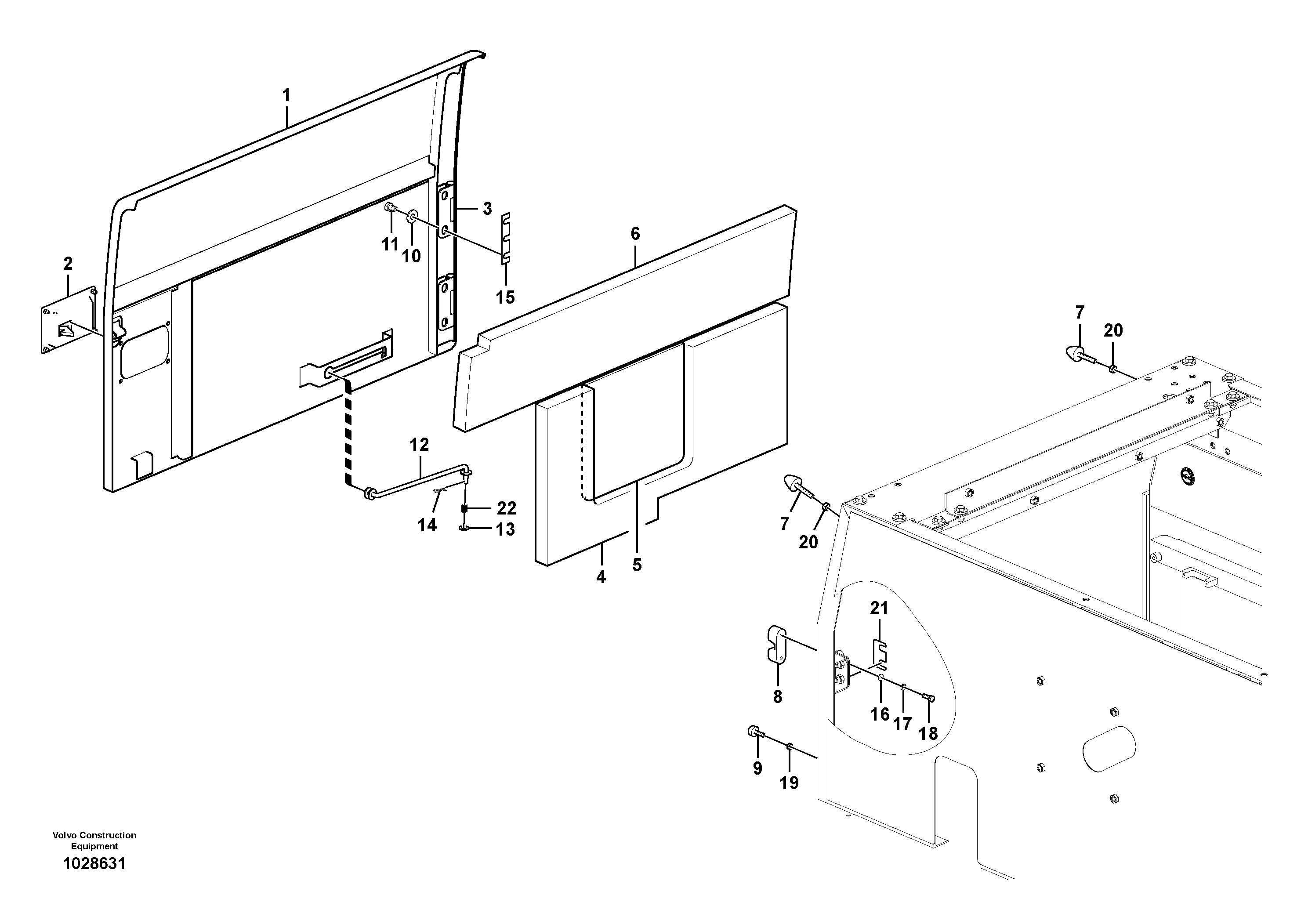 Схема запчастей Volvo EC330C - 27403 Door, side EC330C