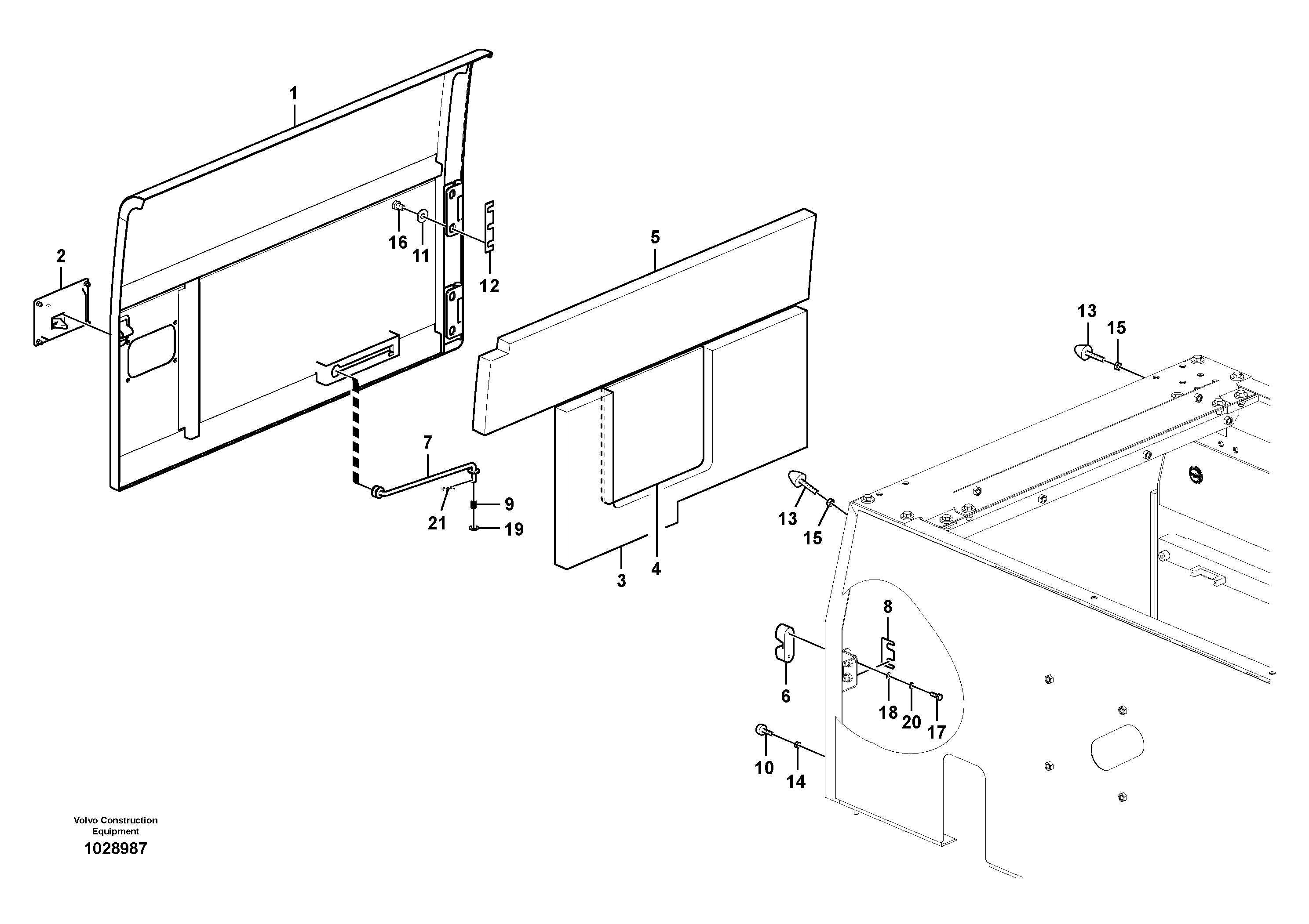 Схема запчастей Volvo EC330C - 40428 Door, side EC330C