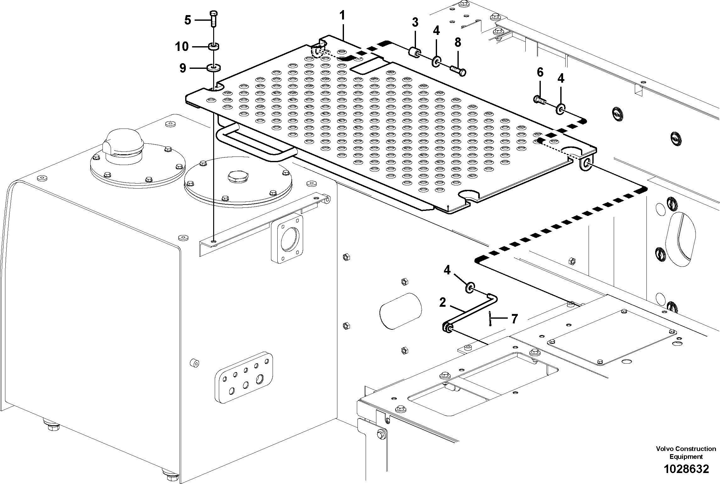 Схема запчастей Volvo EC330C - 44346 Cover, control valve EC330C