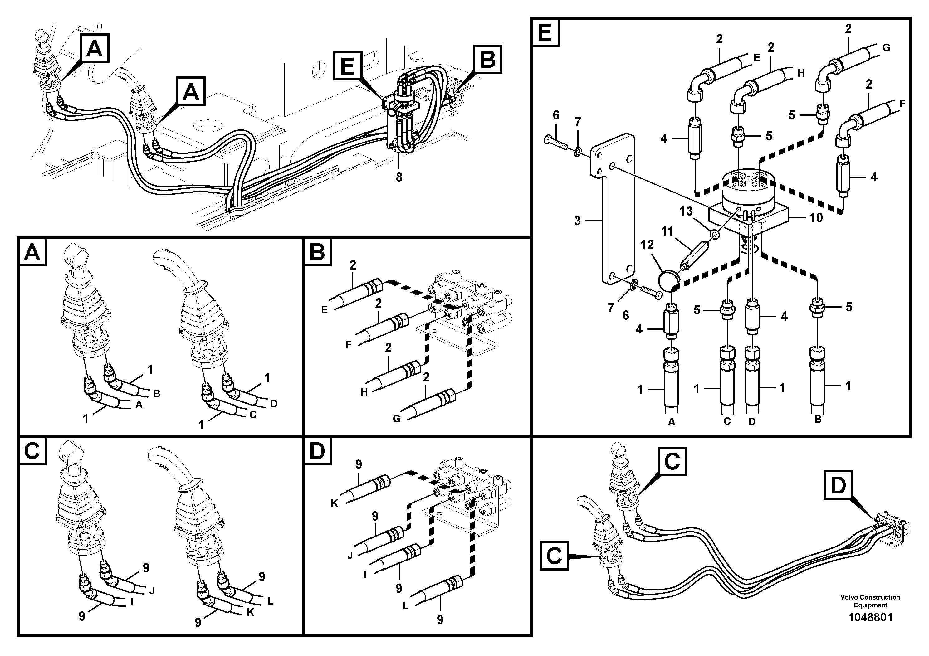 Схема запчастей Volvo EC330C - 60738 Servo system, changing lever function EC330C