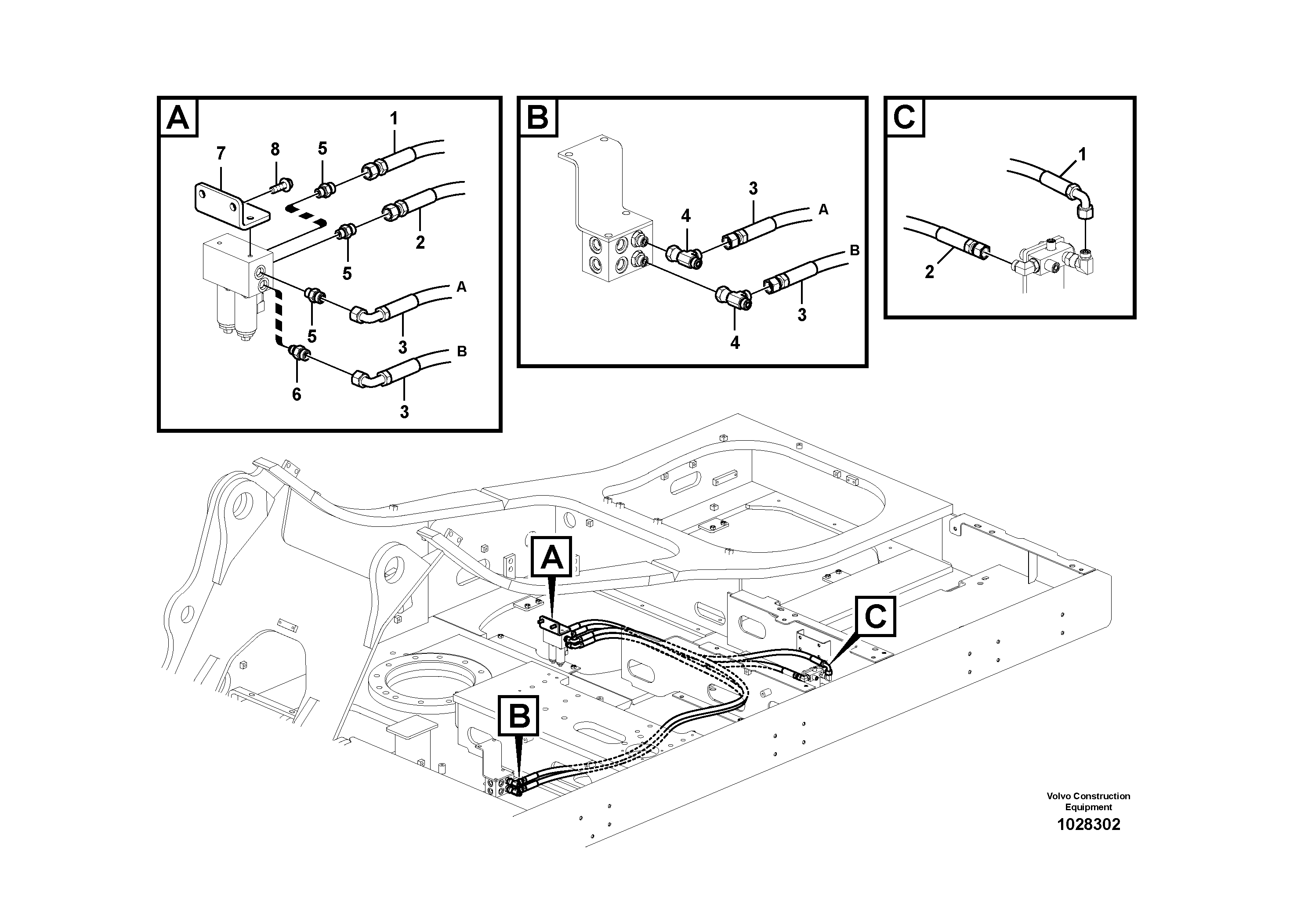 Схема запчастей Volvo EC330C - 85586 Servo system, hammer and shear EC330C