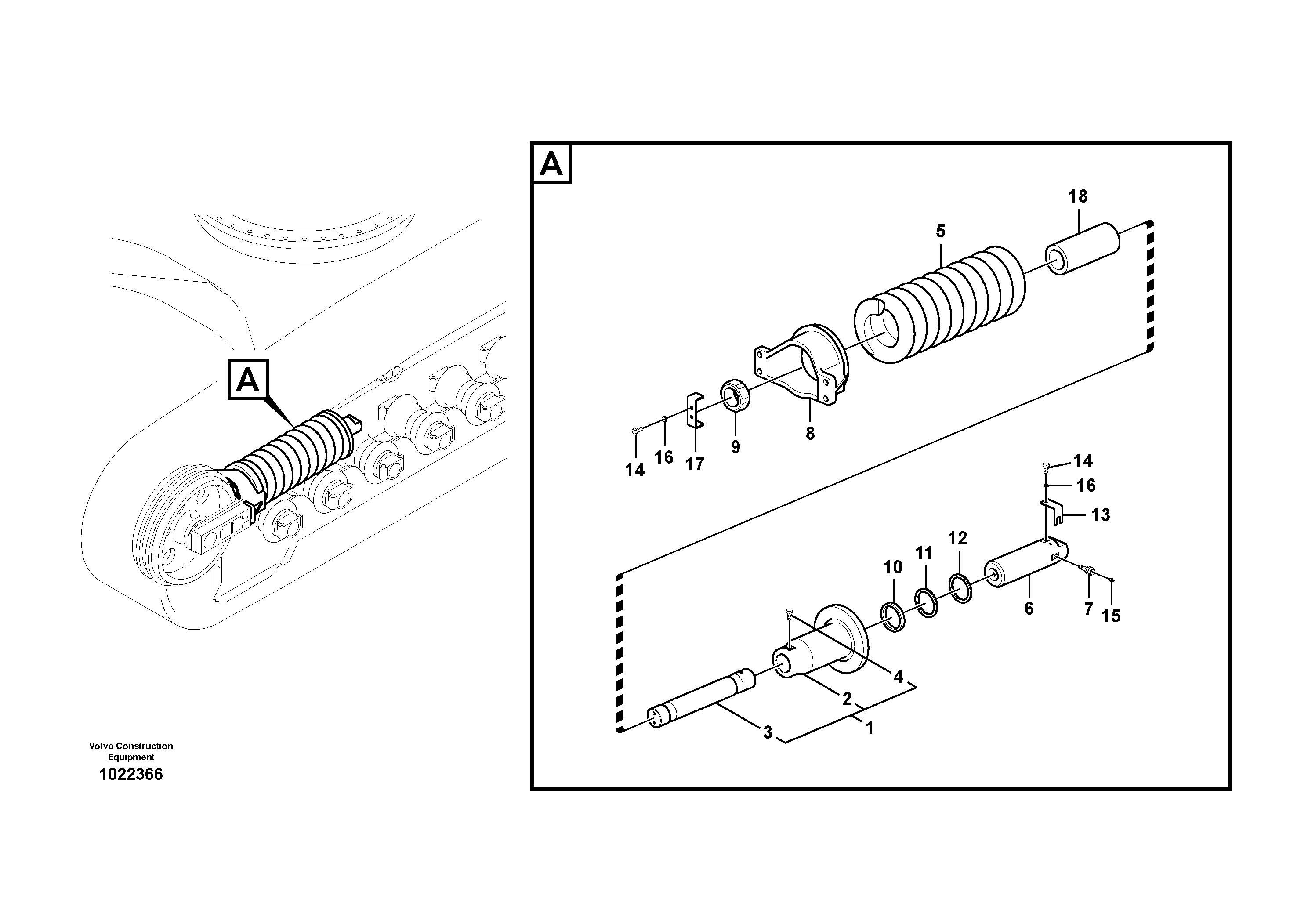 Схема запчастей Volvo EC360C - 12212 Undercarriage, spring package EC360C