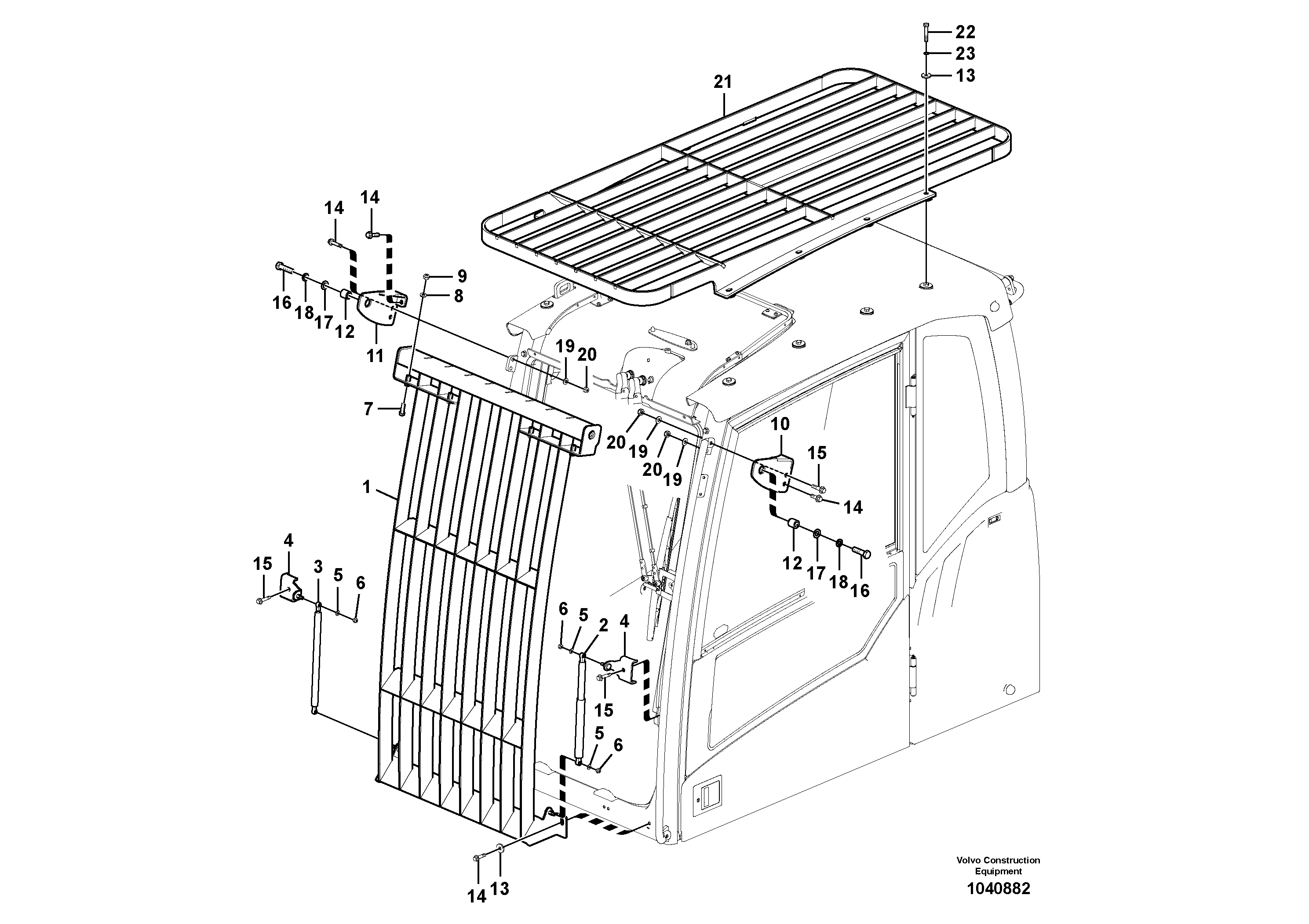 Схема запчастей Volvo EC360C - 62889 Falling object guards EC360C