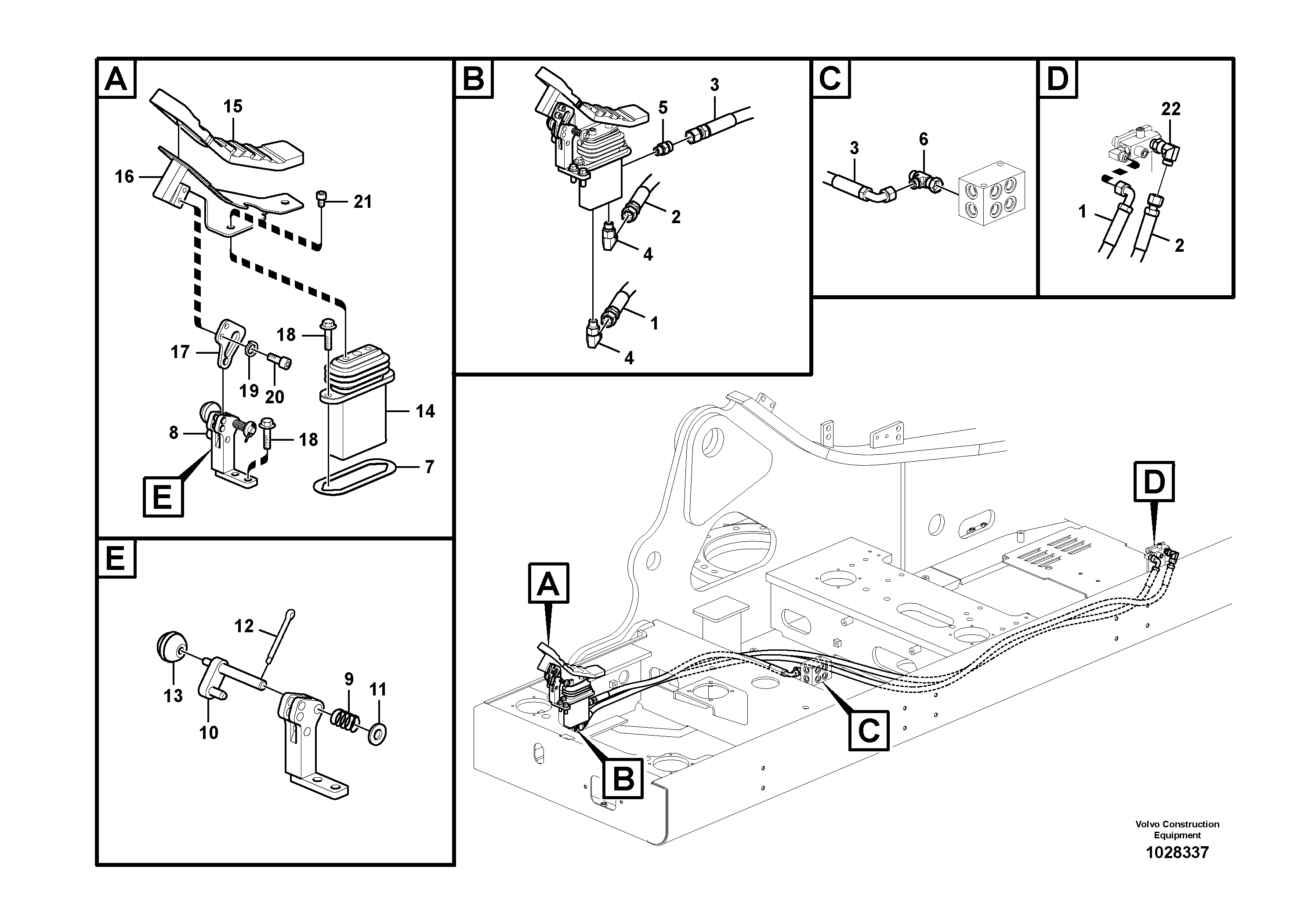 Схема запчастей Volvo EC360C - 93921 Servo system, hammer and shear EC360C