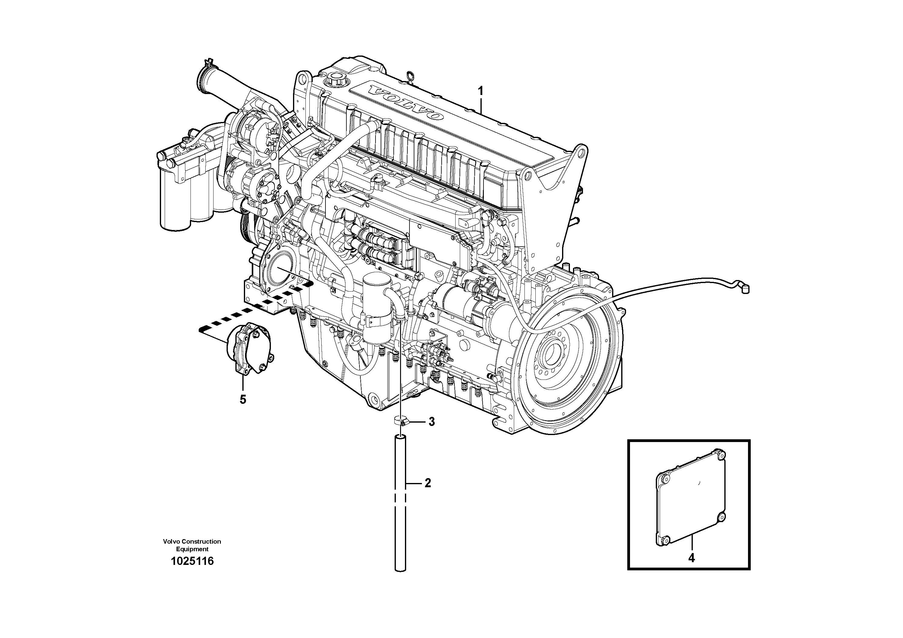 Схема запчастей Volvo EC360C - 40591 Двигатель в сборе EC360C