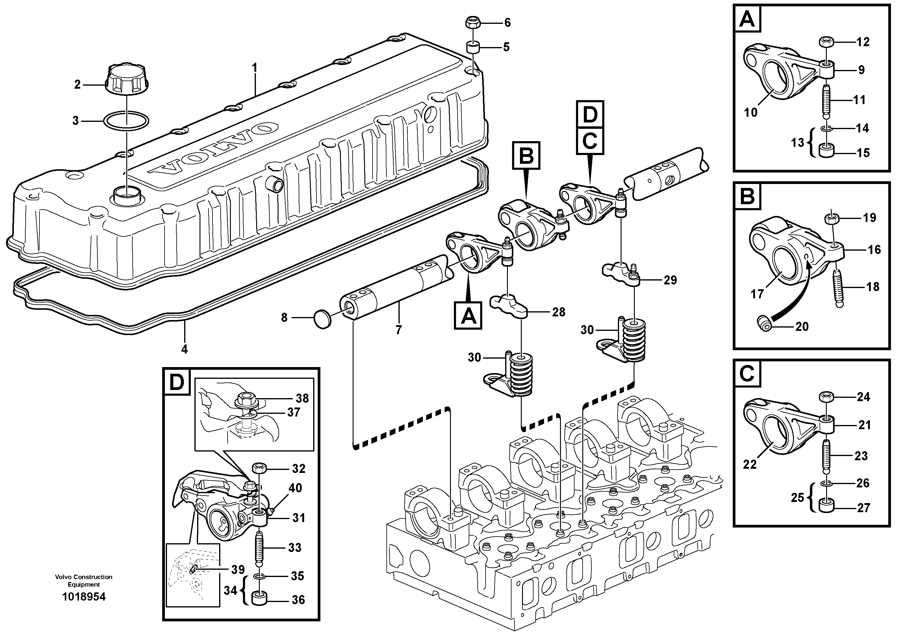 Схема запчастей Volvo EC360C - 100698 Valve mechanism EC360C