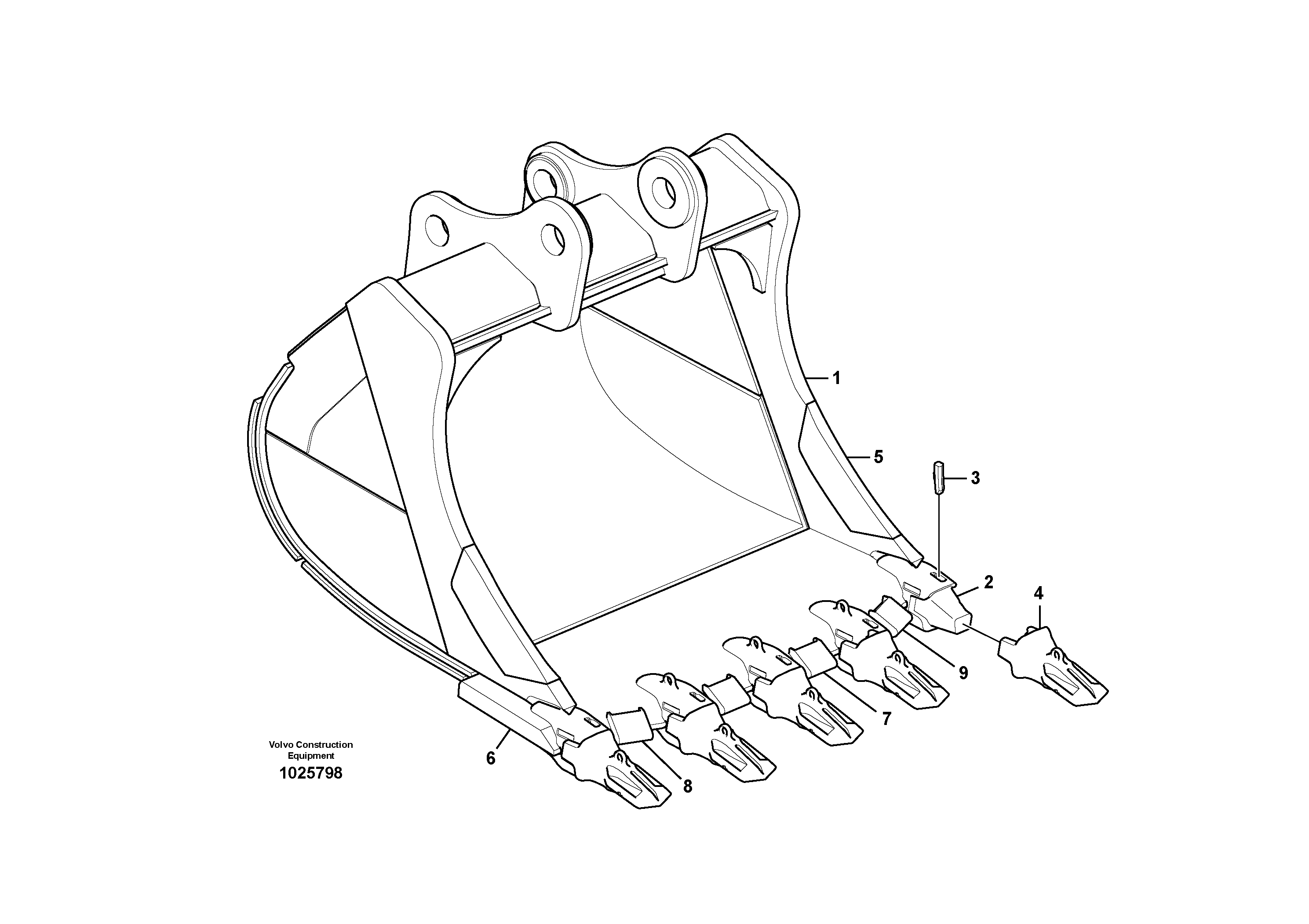 Схема запчастей Volvo EC360C - 53741 Ковш ATTACHMENTS ATTACHMENTS EXCAVATORS BUCKETS&HAMMERS, GEN. B/C