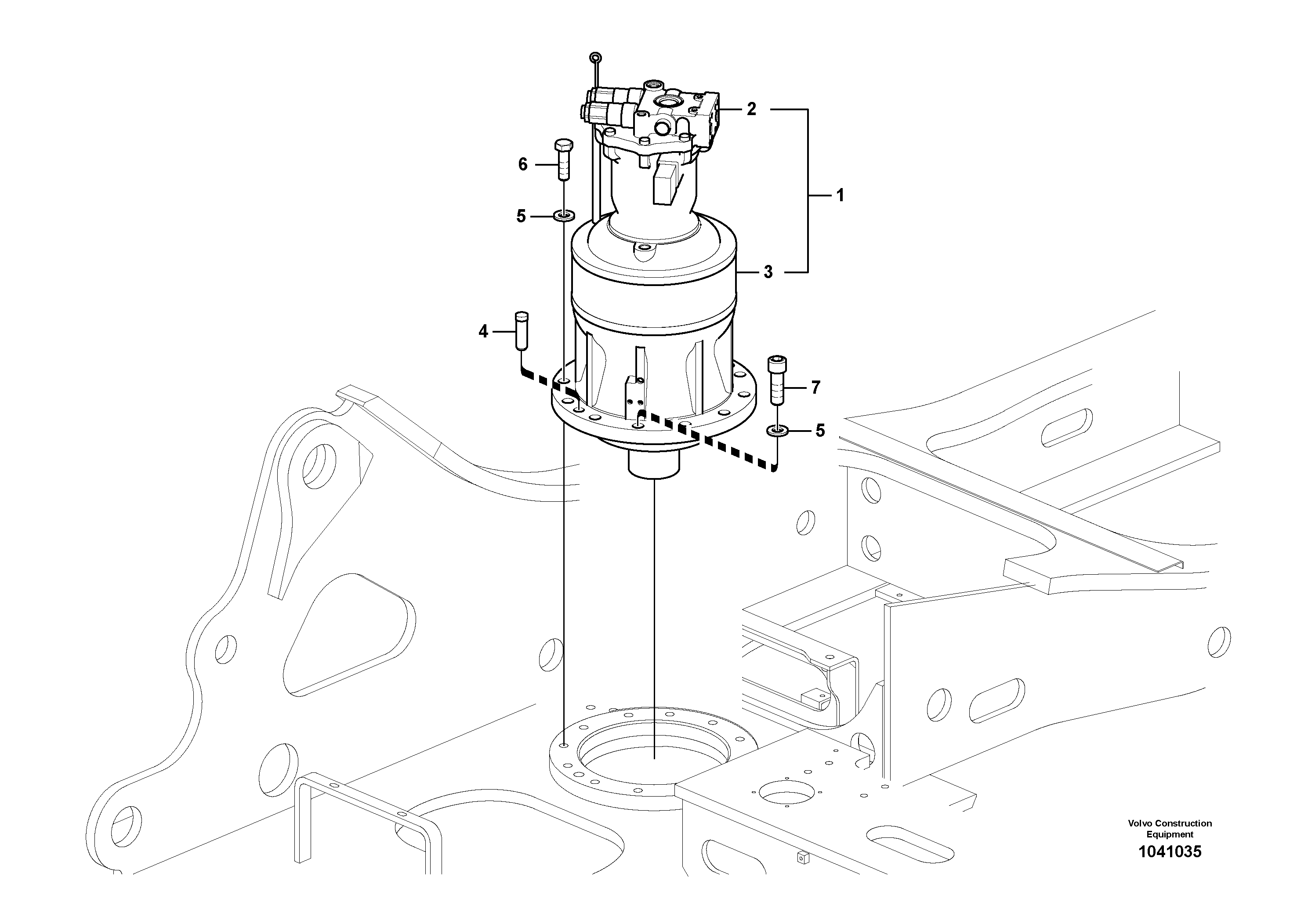 Схема запчастей Volvo EC360C - 83369 Swing motor with mounting parts EC360CHR HIGH REACH DEMOLITION