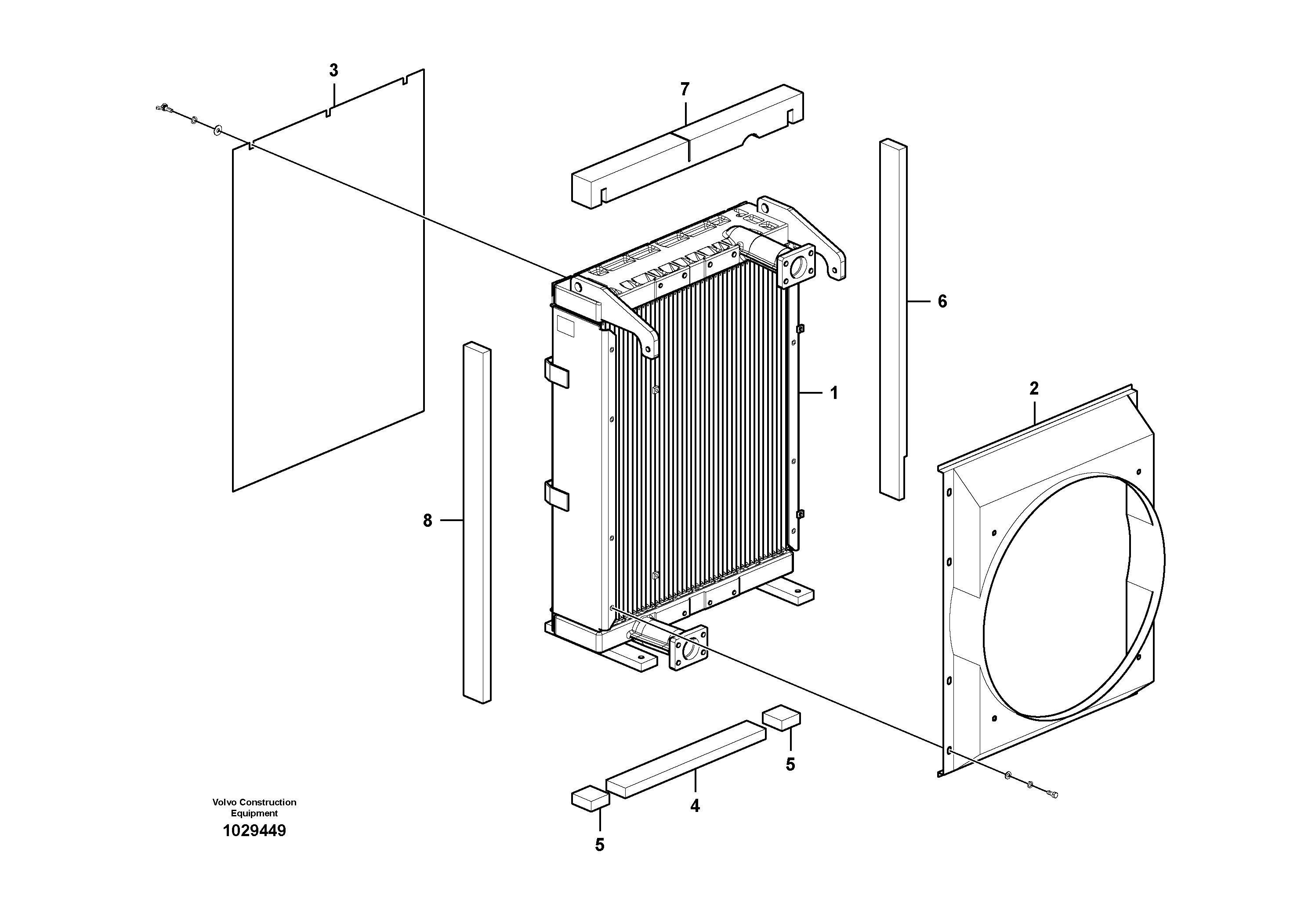 Схема запчастей Volvo EC360C - 52373 Hydraulic system, oil cooler EC360CHR HIGH REACH DEMOLITION