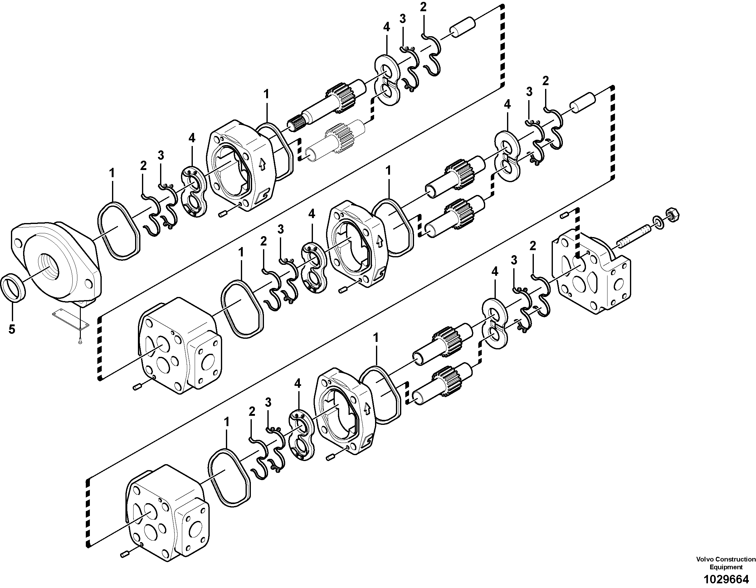 Схема запчастей Volvo EC360C - 56258 Hydraulic gear pump for quickfit and rotator EC360CHR HIGH REACH DEMOLITION