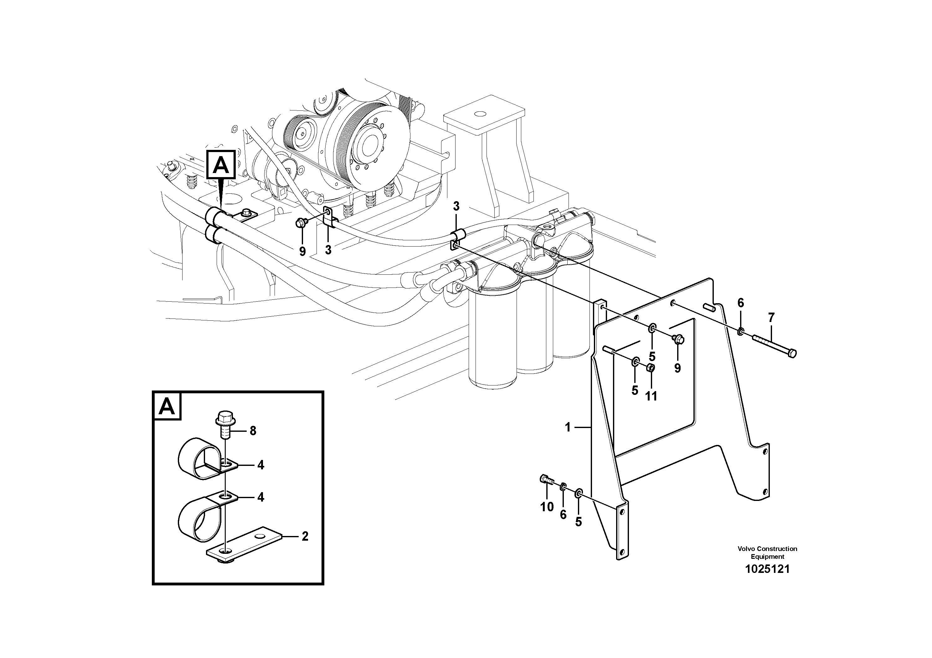 Схема запчастей Volvo EC360C - 47322 Oil filter with fitting parts EC360CHR HIGH REACH DEMOLITION