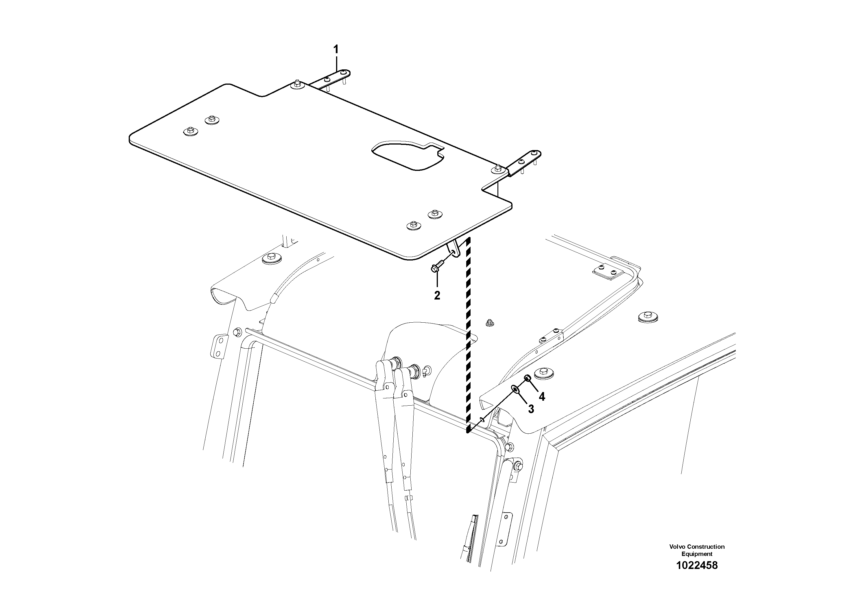Схема запчастей Volvo EC360C - 52943 Rain visor, exterior equipment EC360C S/N 115001-