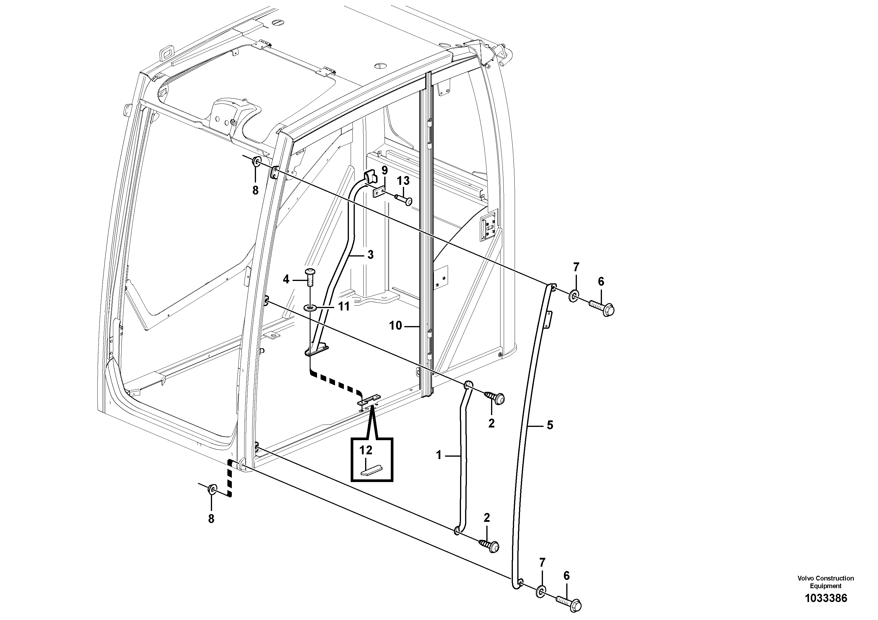 Схема запчастей Volvo EC360C - 18433 Interior components EC360C S/N 115001-