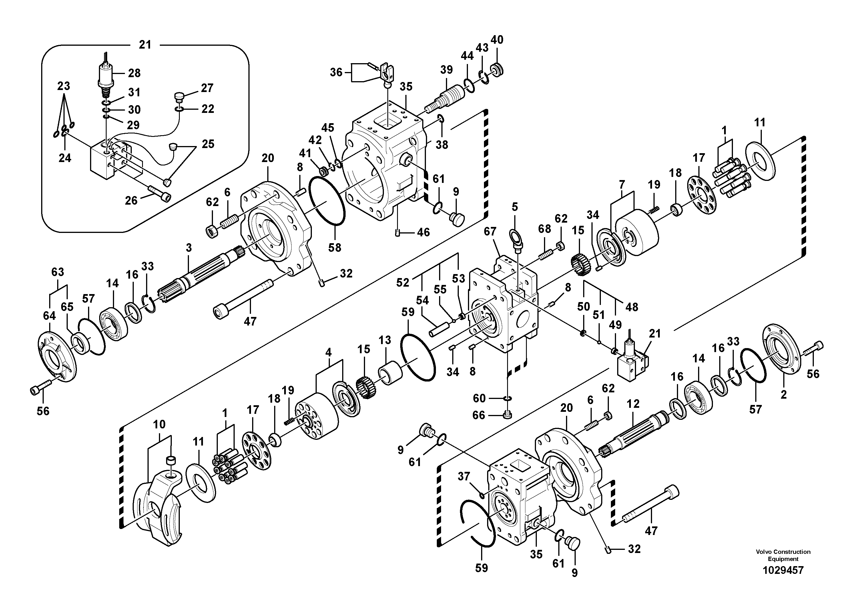 Схема запчастей Volvo EC360C - 95081 Гидронасос (основной насос) EC360C S/N 115001-