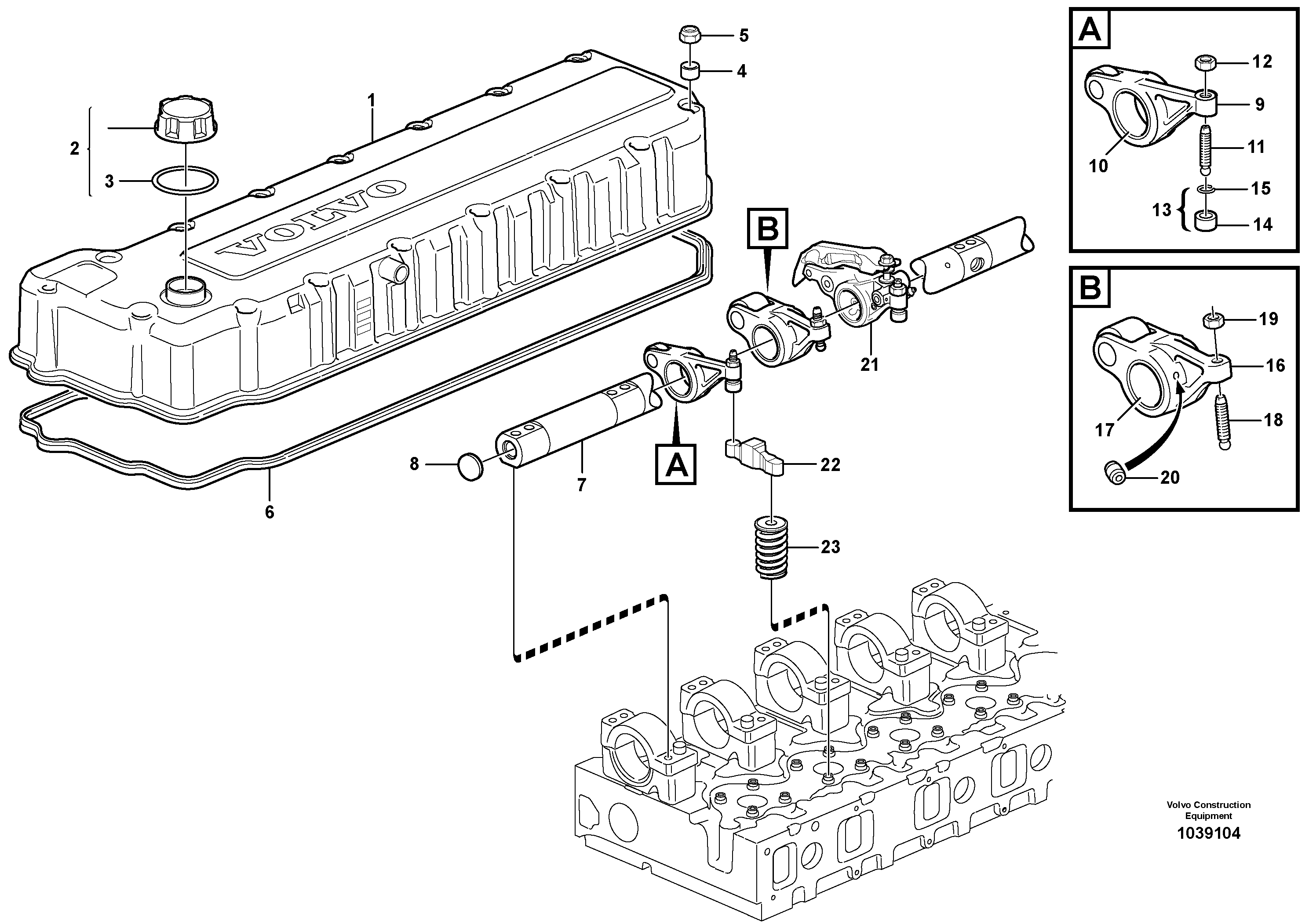 Схема запчастей Volvo EC360C - 100435 Valve mechanism EC360C S/N 115001-