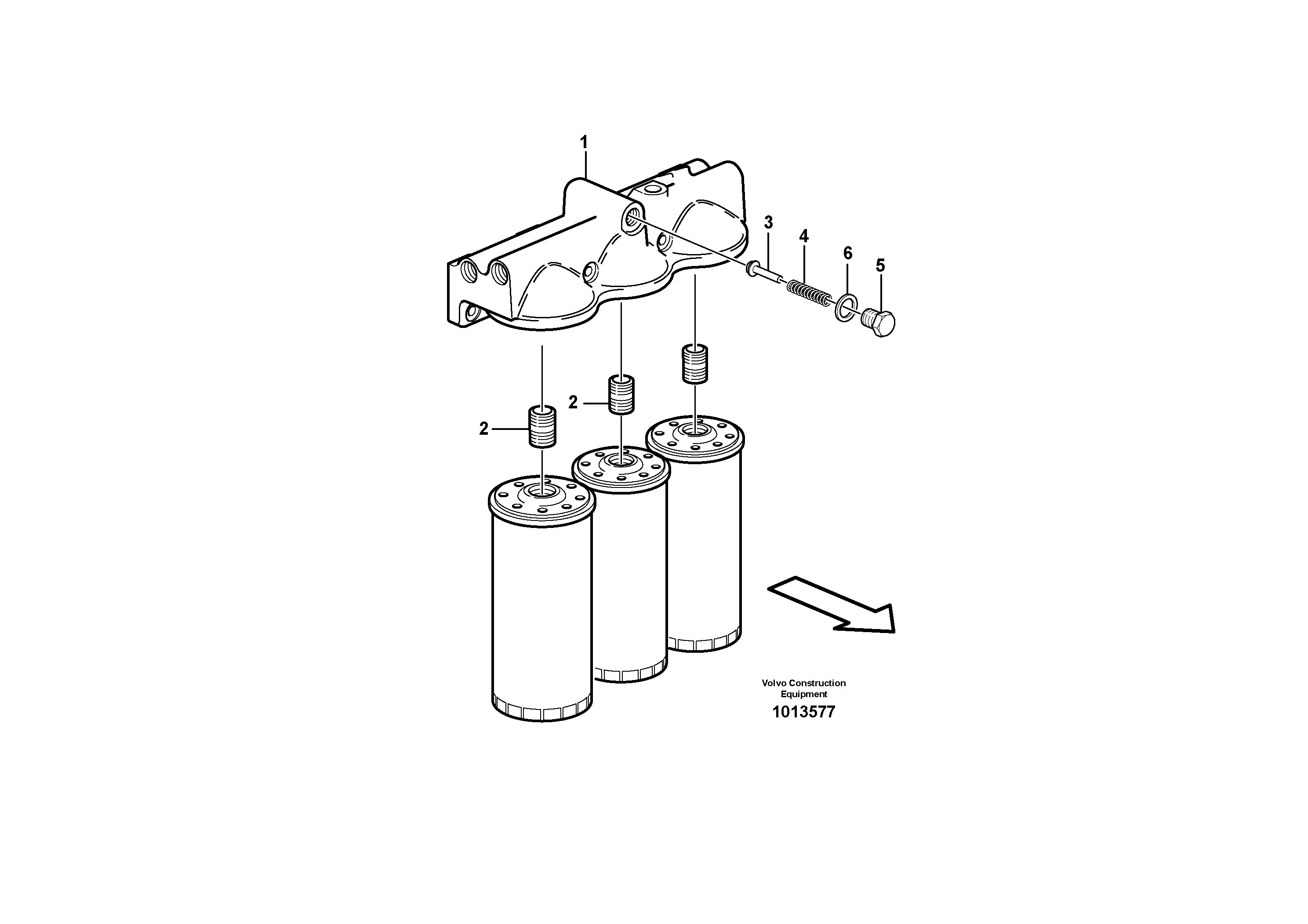 Схема запчастей Volvo EC360C - 26022 Oil filter housing EC360C S/N 115001-