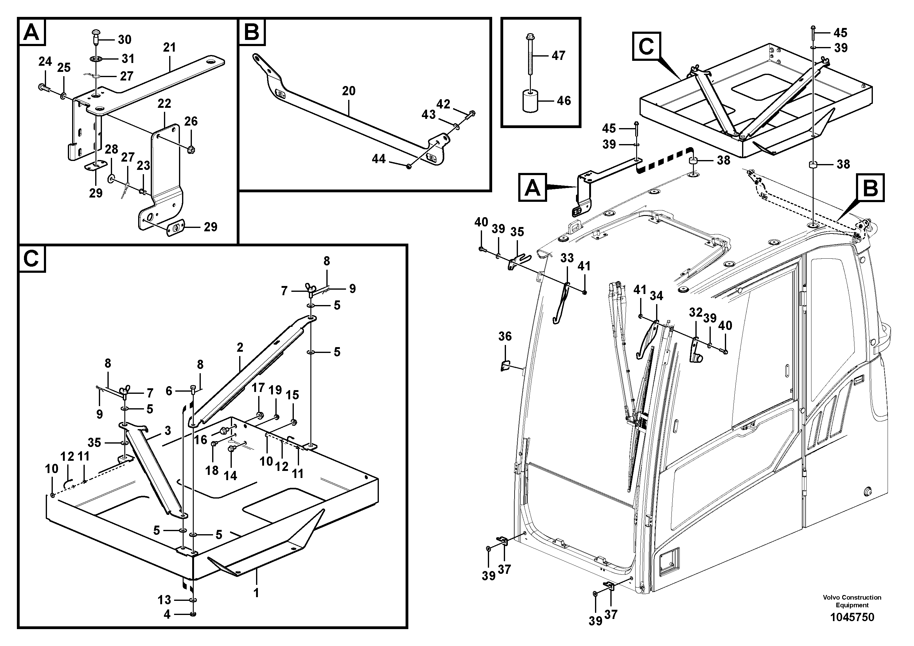 Схема запчастей Volvo EC360C - 77709 Vandalism kit EC360C S/N 115001-