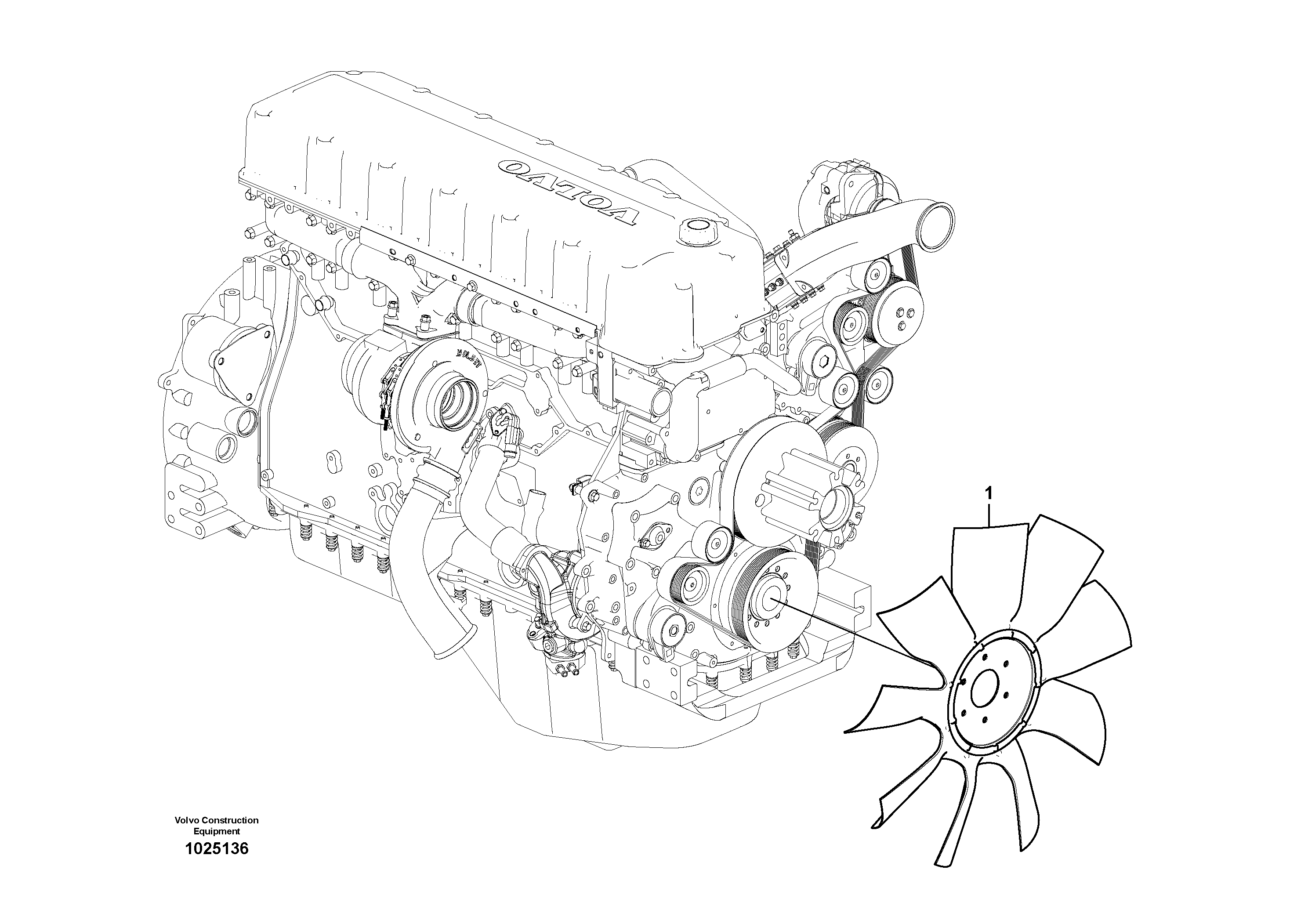Схема запчастей Volvo EC360C - 52320 Cooling fan mounting EC360C S/N 115001-