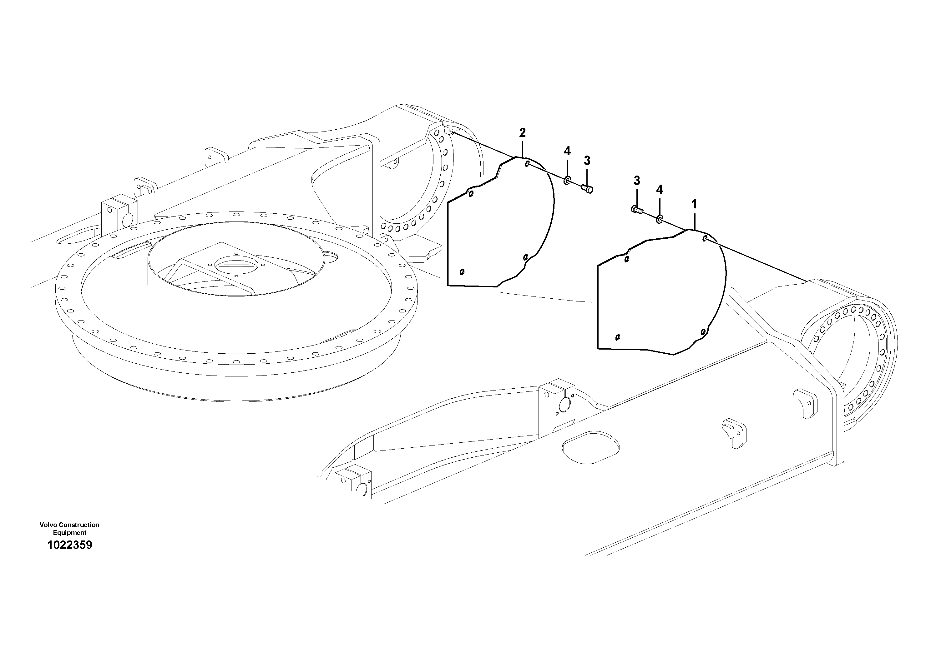 Схема запчастей Volvo EC360C - 55263 Protective plate for travel motor EC360C S/N 115001-