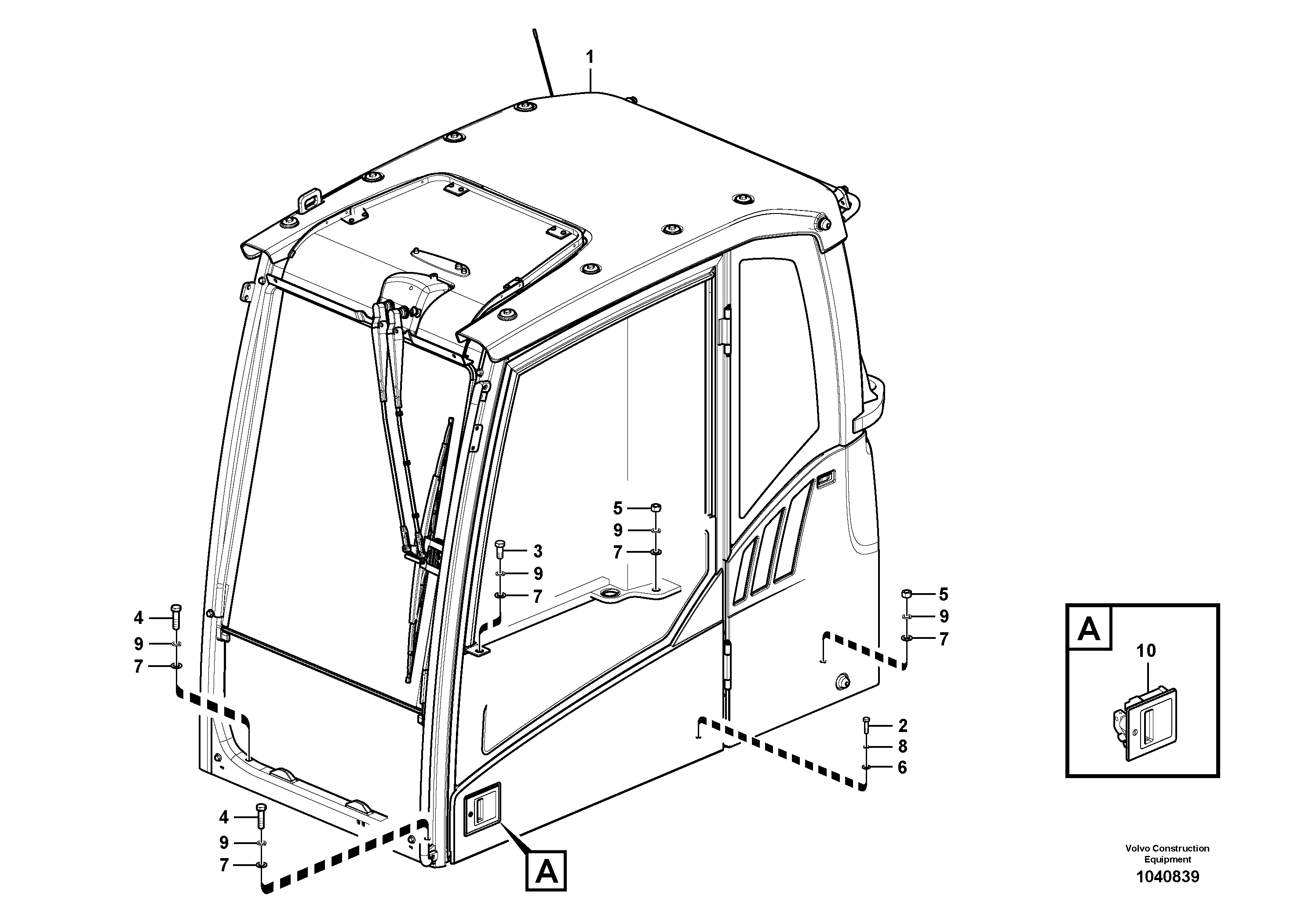 Схема запчастей Volvo EC360C - 69233 Cab mount EC360C S/N 115001-