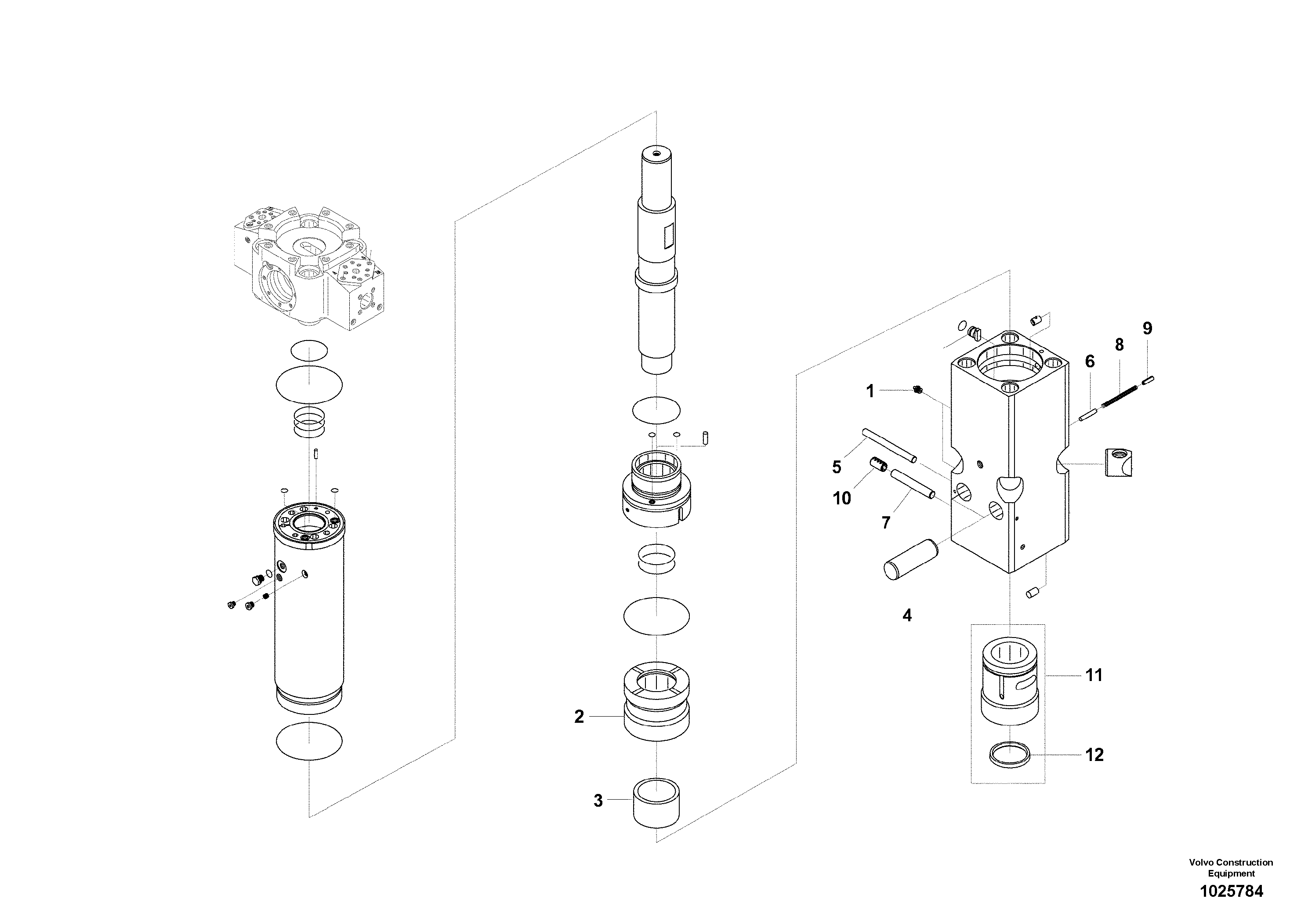 Схема запчастей Volvo EC360C - 40284 Hydraulic Hammer, Accumulator Housing ATTACHMENTS ATTACHMENTS EXCAVATORS BUCKETS&HAMMERS, GEN. B/C