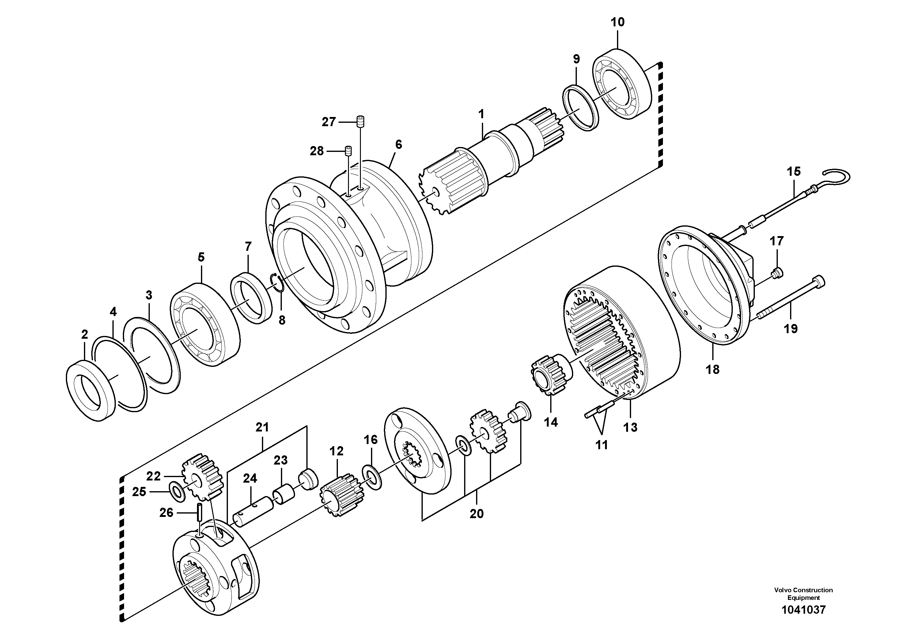 Схема запчастей Volvo EC360C - 43543 Swing gearbox EC360CHR HIGH REACH DEMOLITION