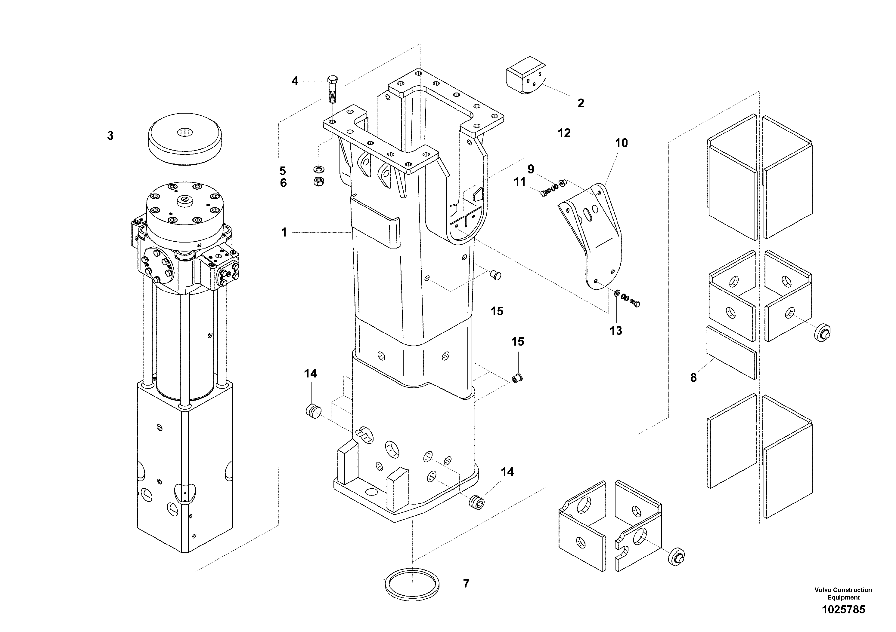 Схема запчастей Volvo EC360C - 40291 Hydraulic Hammer, Housing ATTACHMENTS ATTACHMENTS EXCAVATORS BUCKETS&HAMMERS, GEN. B/C