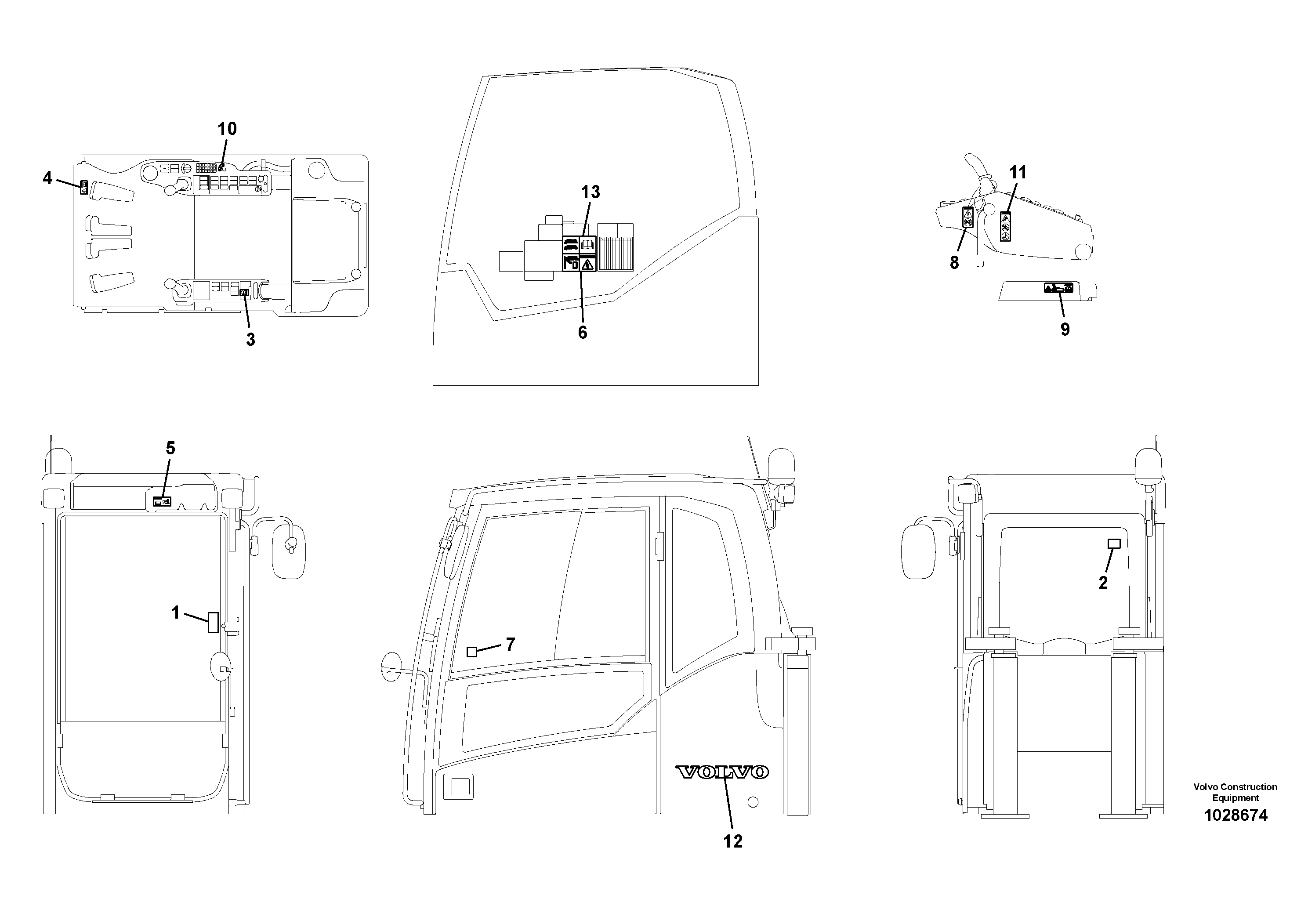 Схема запчастей Volvo EC180C - 39903 Decals, cab EC180C