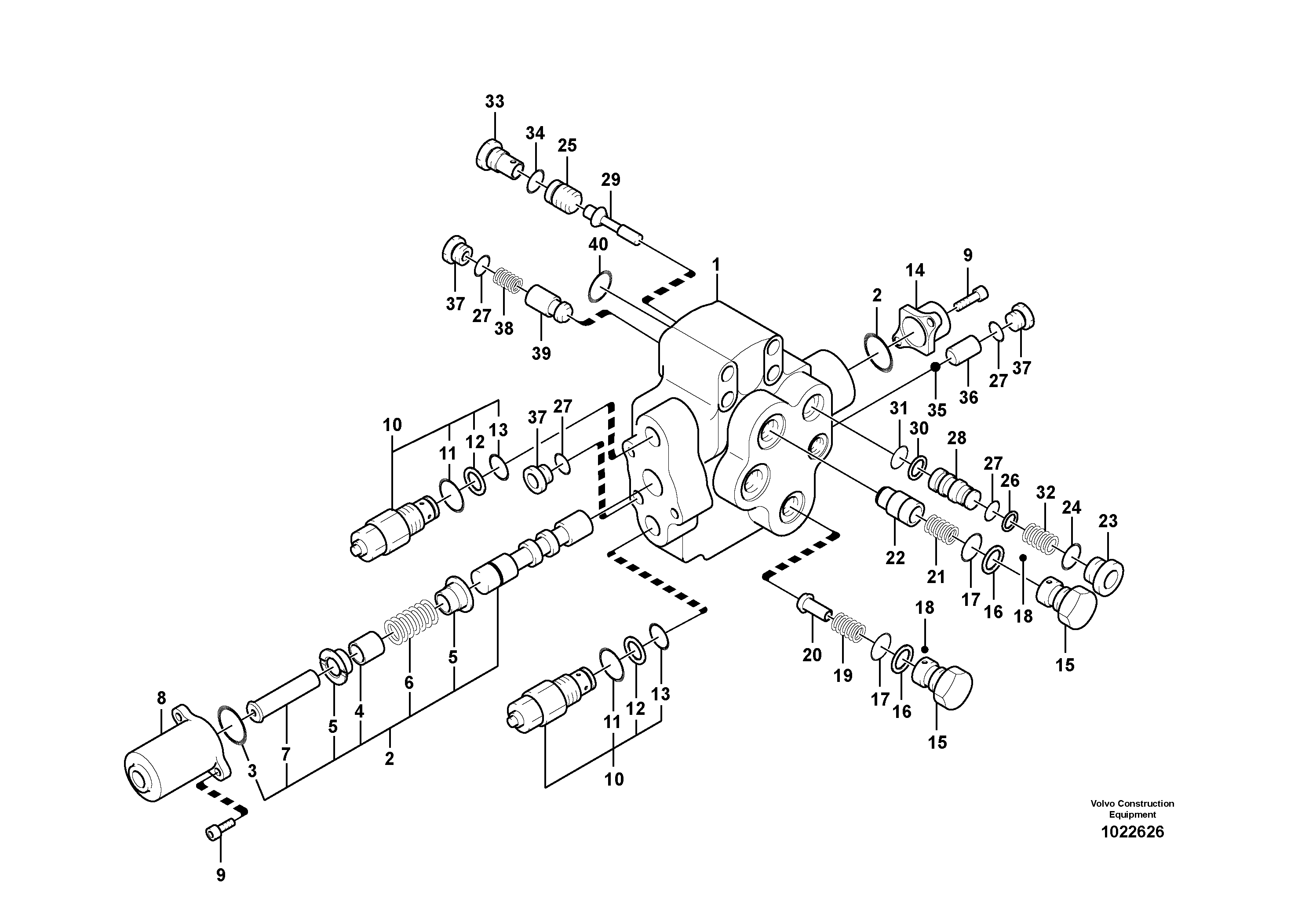 Схема запчастей Volvo EC180C - 17549 Working hydraulic, adjustable boom control valve EC180C