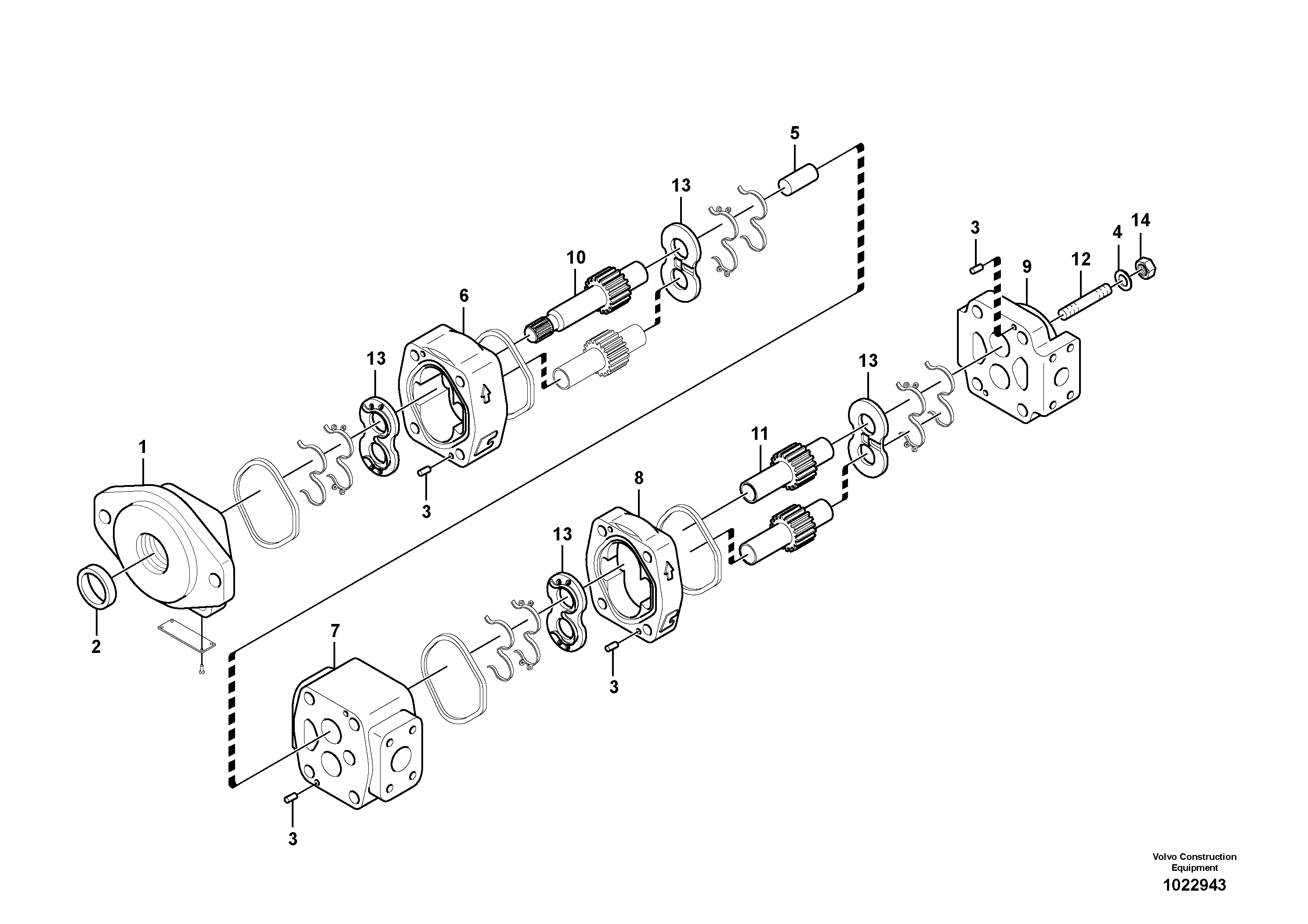 Схема запчастей Volvo EC180C - 60135 Hydraulic gear pump for quickfit and rotator EC180C