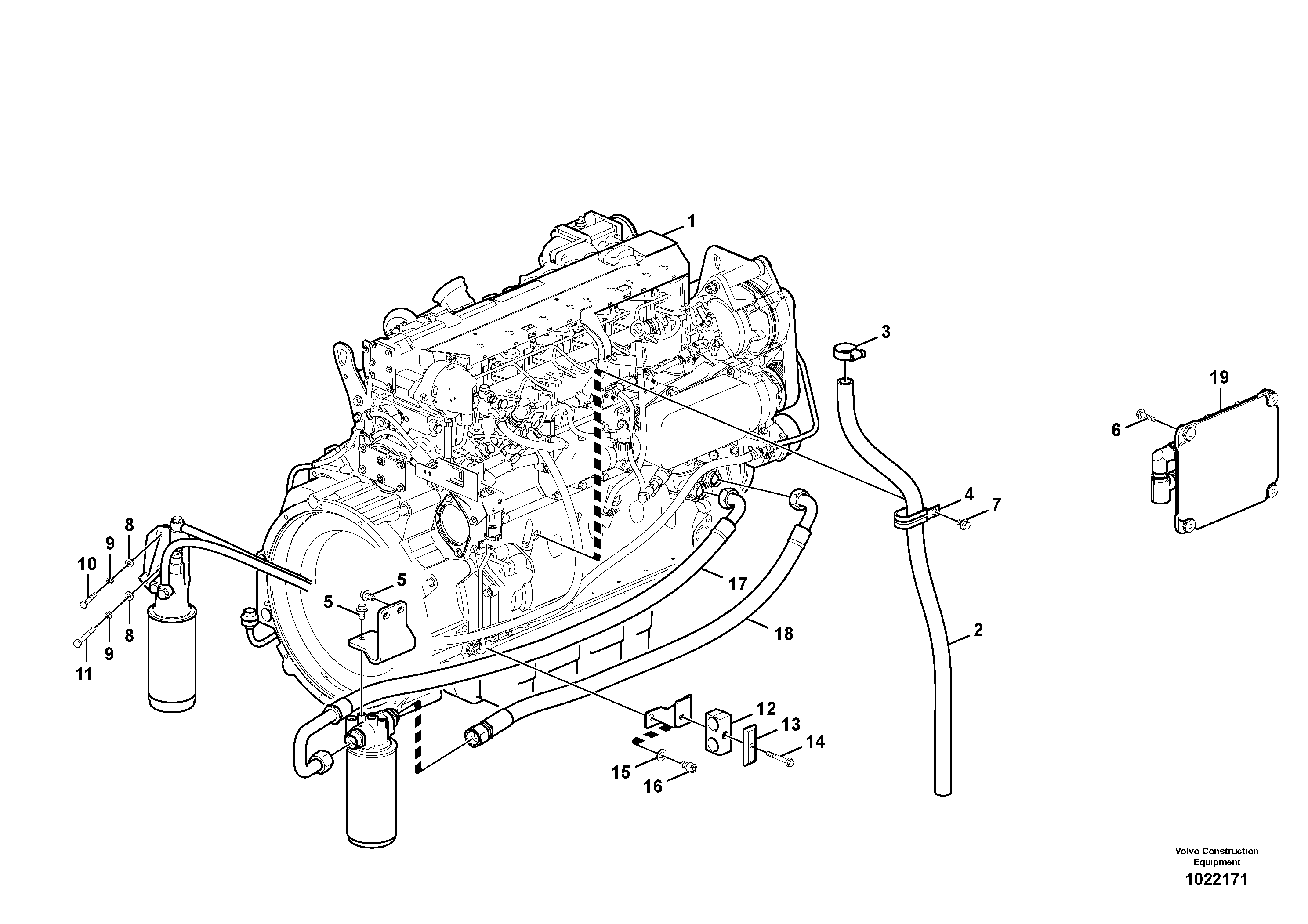 Схема запчастей Volvo EC180C - 73827 Двигатель в сборе EC180C