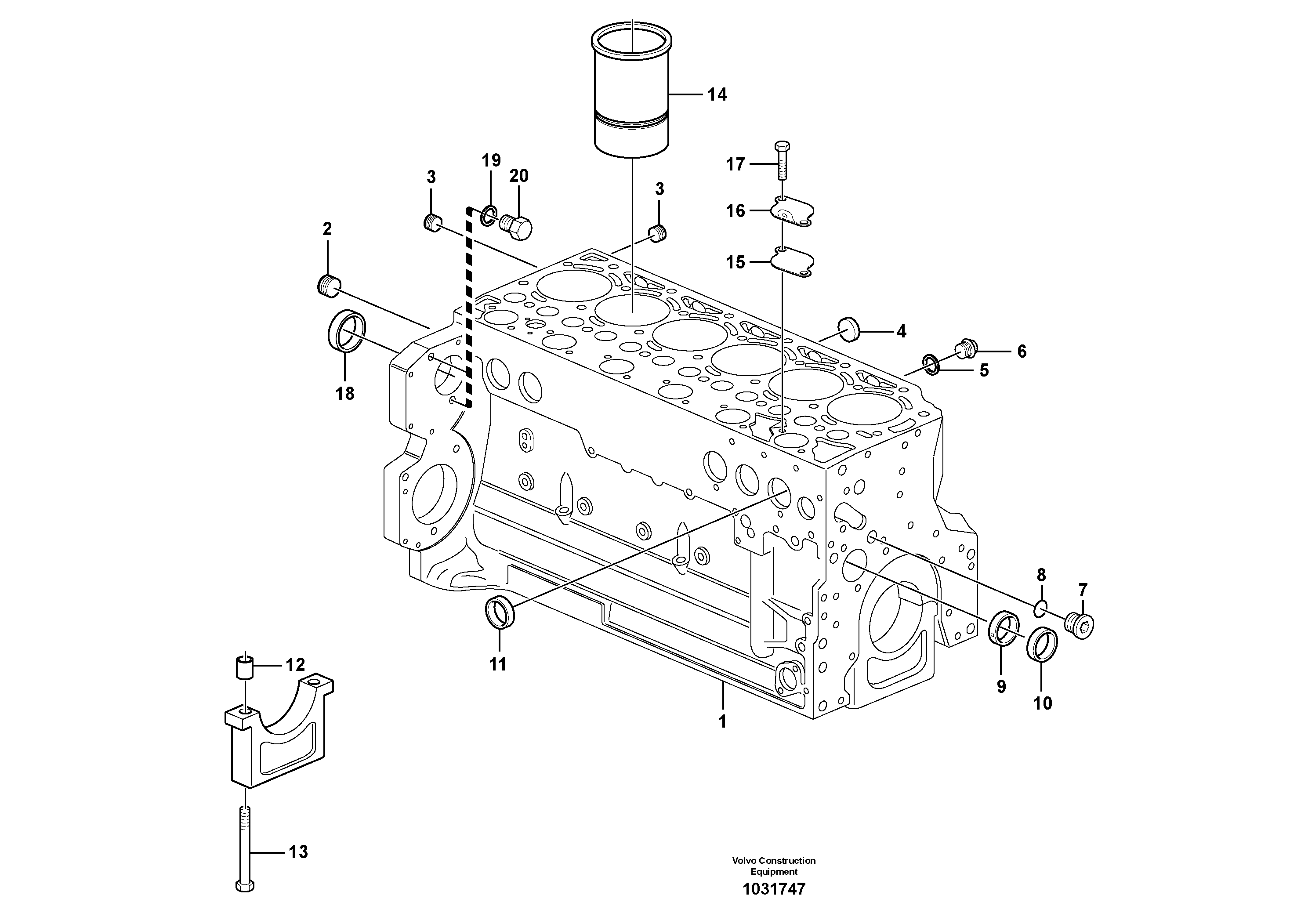 Схема запчастей Volvo EC180C - 54867 Блок цилиндров EC180C