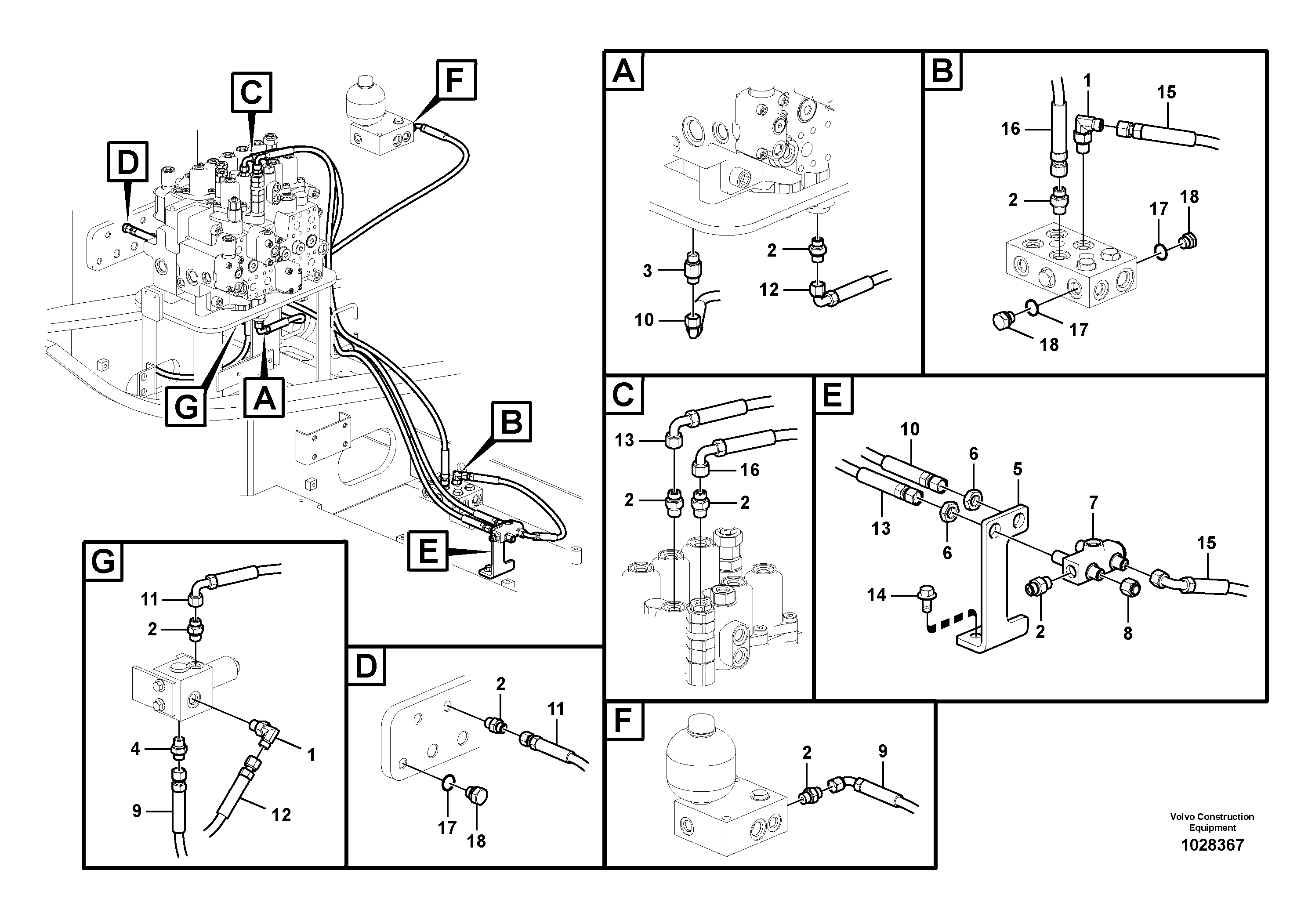 Схема запчастей Volvo EC160C - 51292 Servo system, hammer and shear EC160C