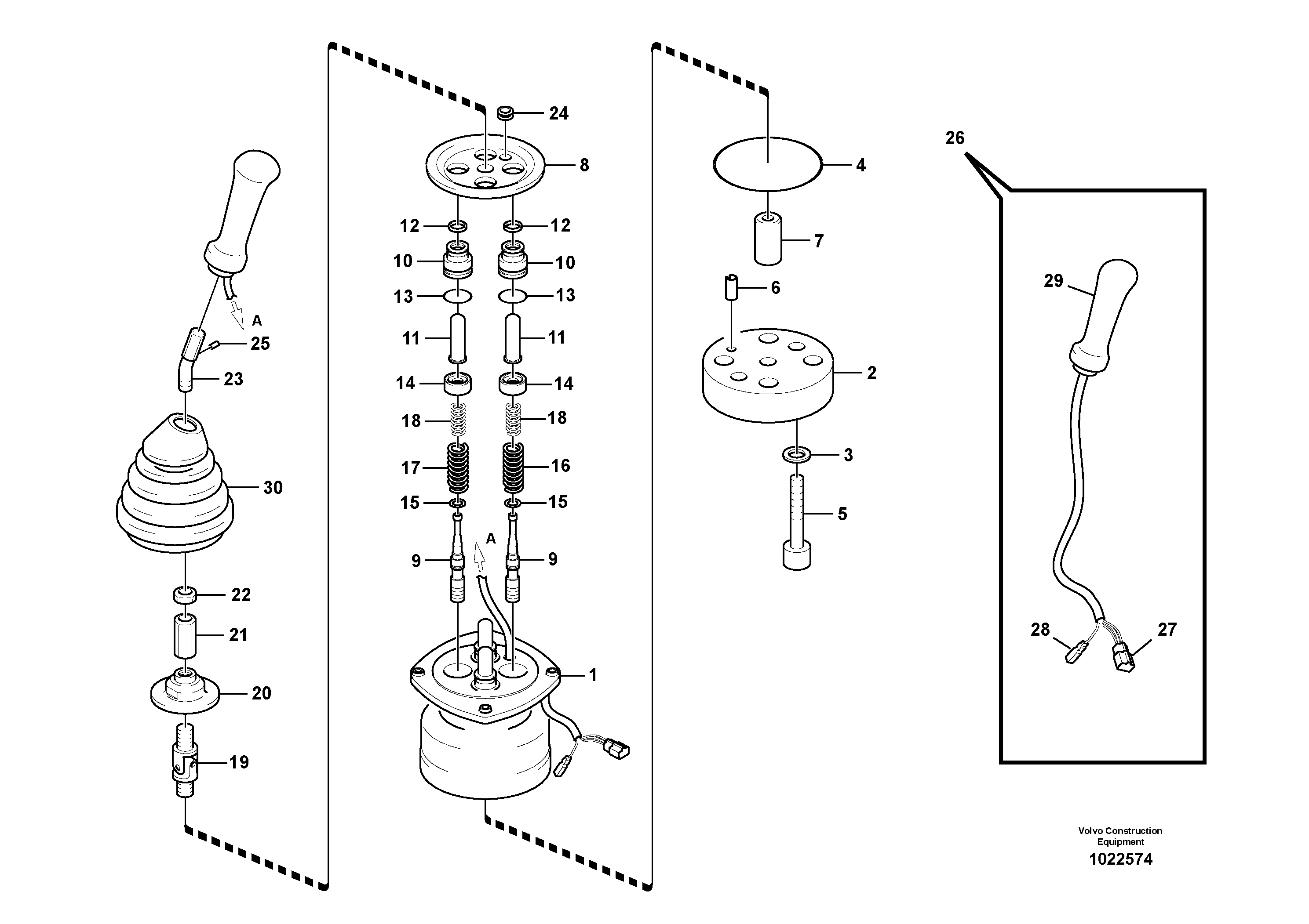 Схема запчастей Volvo EC160C - 63449 Servo system, remote control valve EC160C