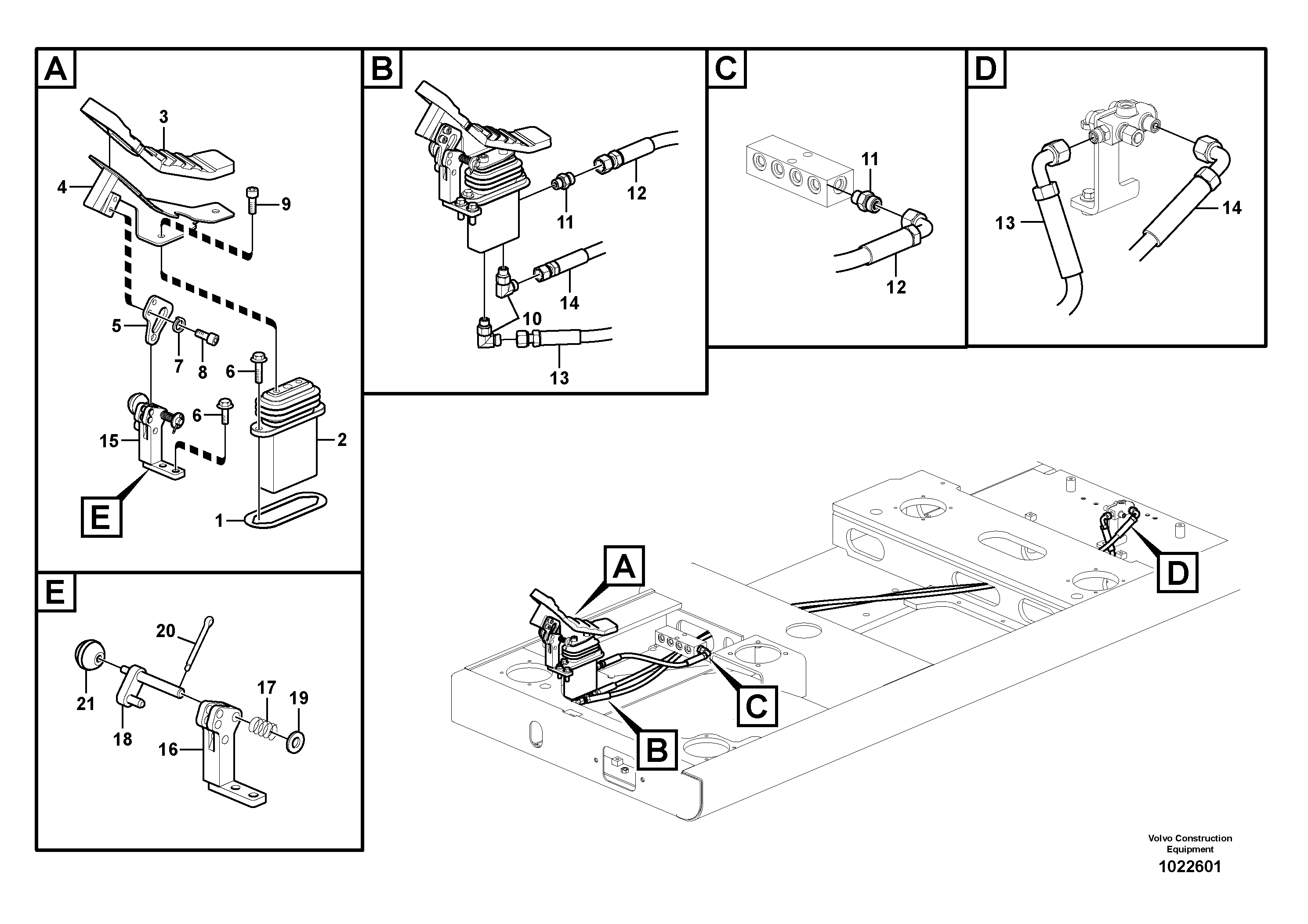 Схема запчастей Volvo EC160C - 95912 Servo system, hammer and shear EC160C