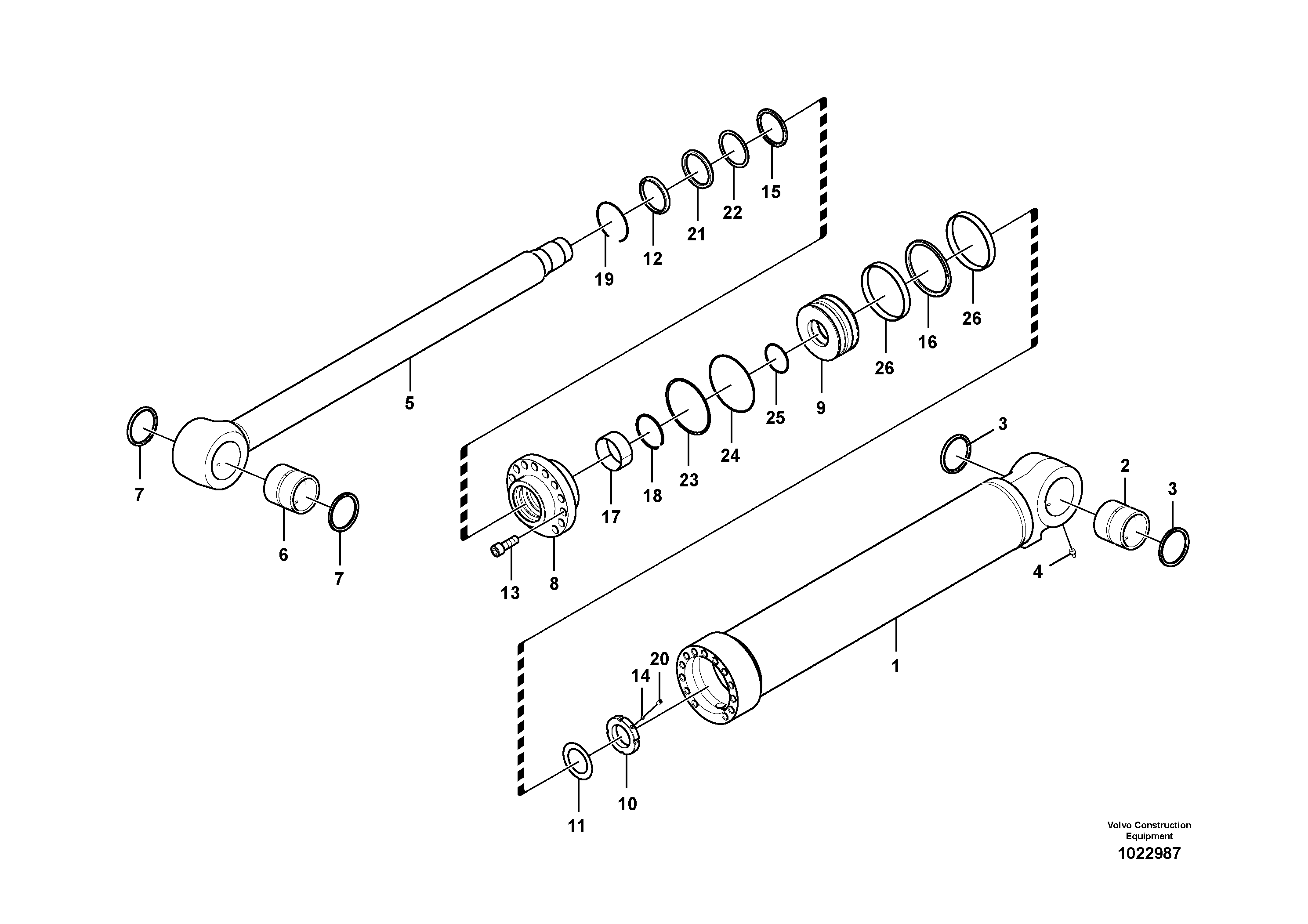 Схема запчастей Volvo EC160C - 41804 Boom cylinder, adjustable 2nd EC160C