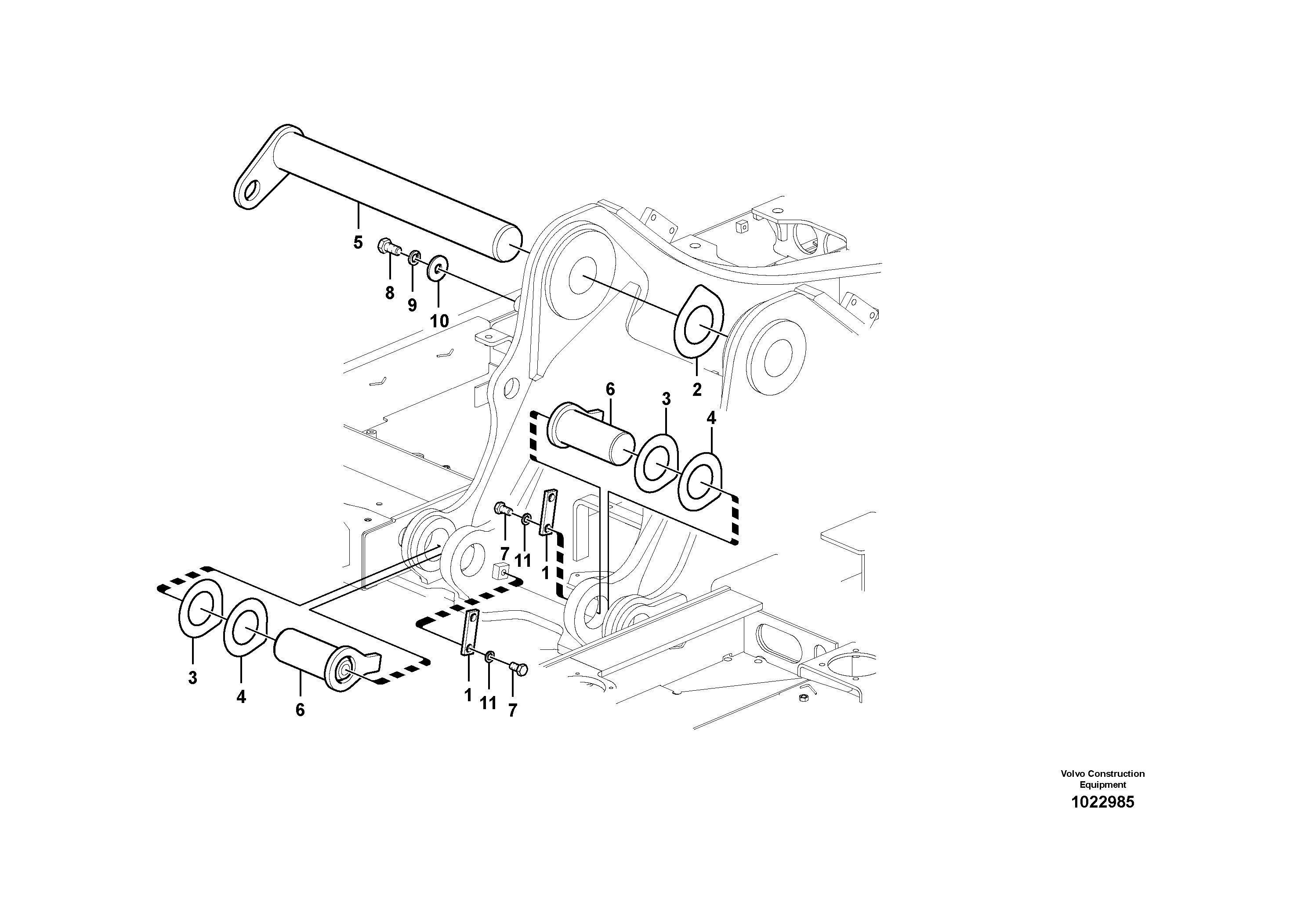 Схема запчастей Volvo EC160C - 62689 Links to boom, no boom EC160C